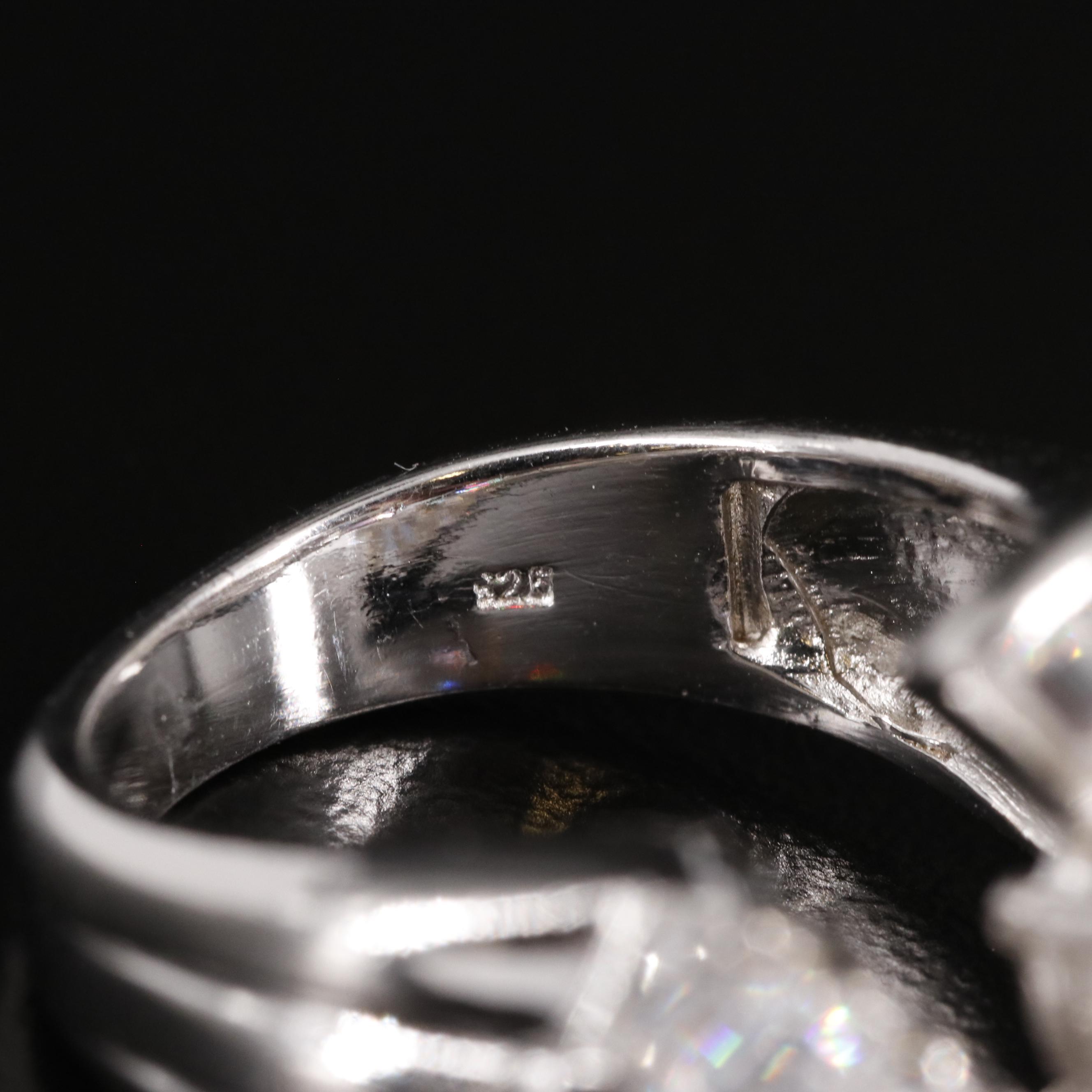 Sterling Amethyst and Cubic Zirconia Bypass Ring