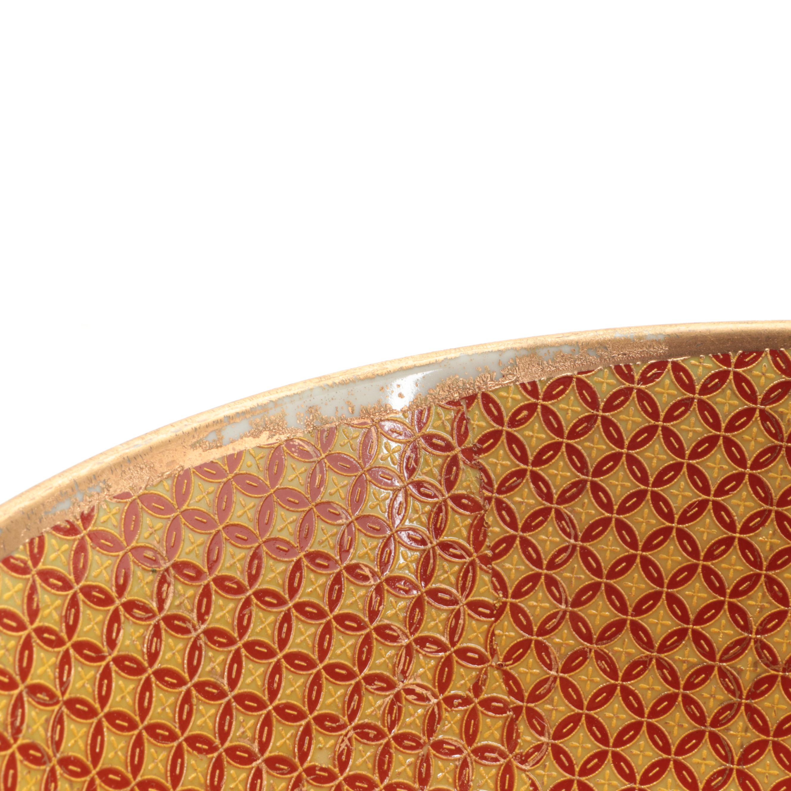 Chinese Transfer Decorated Shippo Pattern Porcelain Decorative Centerpiece Bowl