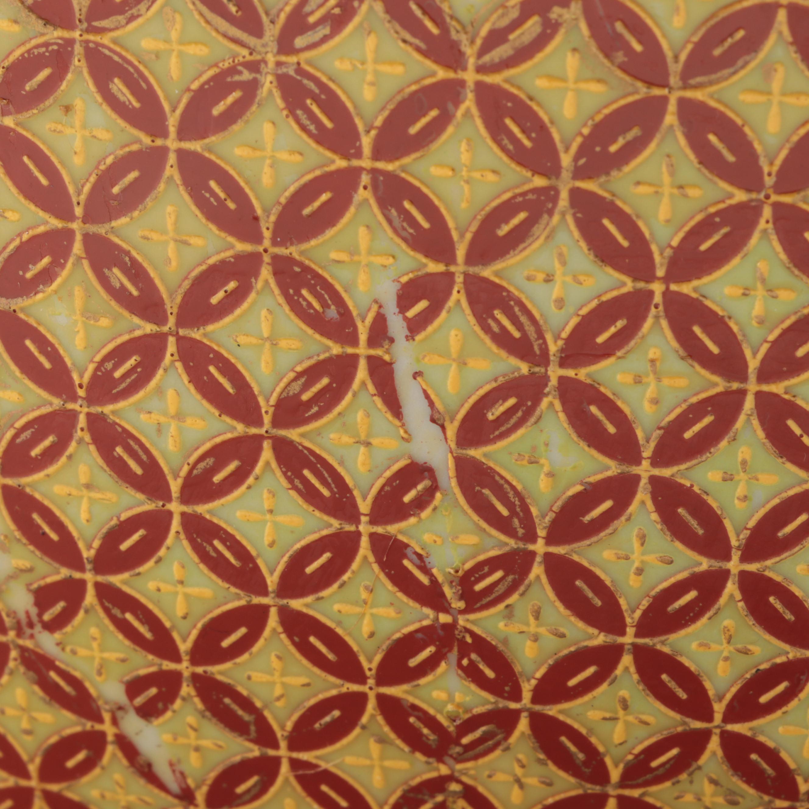 Chinese Transfer Decorated Shippo Pattern Porcelain Decorative Centerpiece Bowl