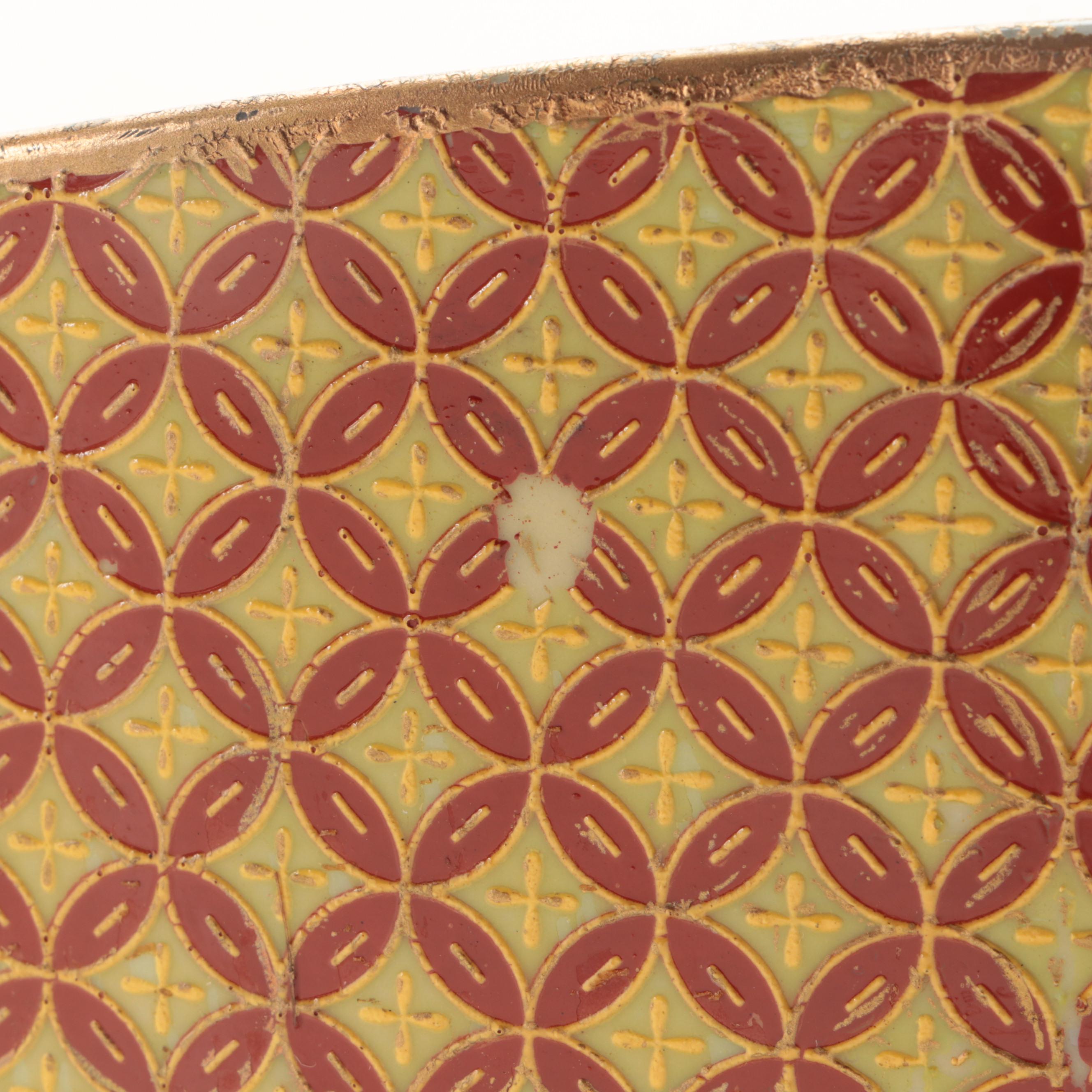 Chinese Transfer Decorated Shippo Pattern Porcelain Decorative Centerpiece Bowl