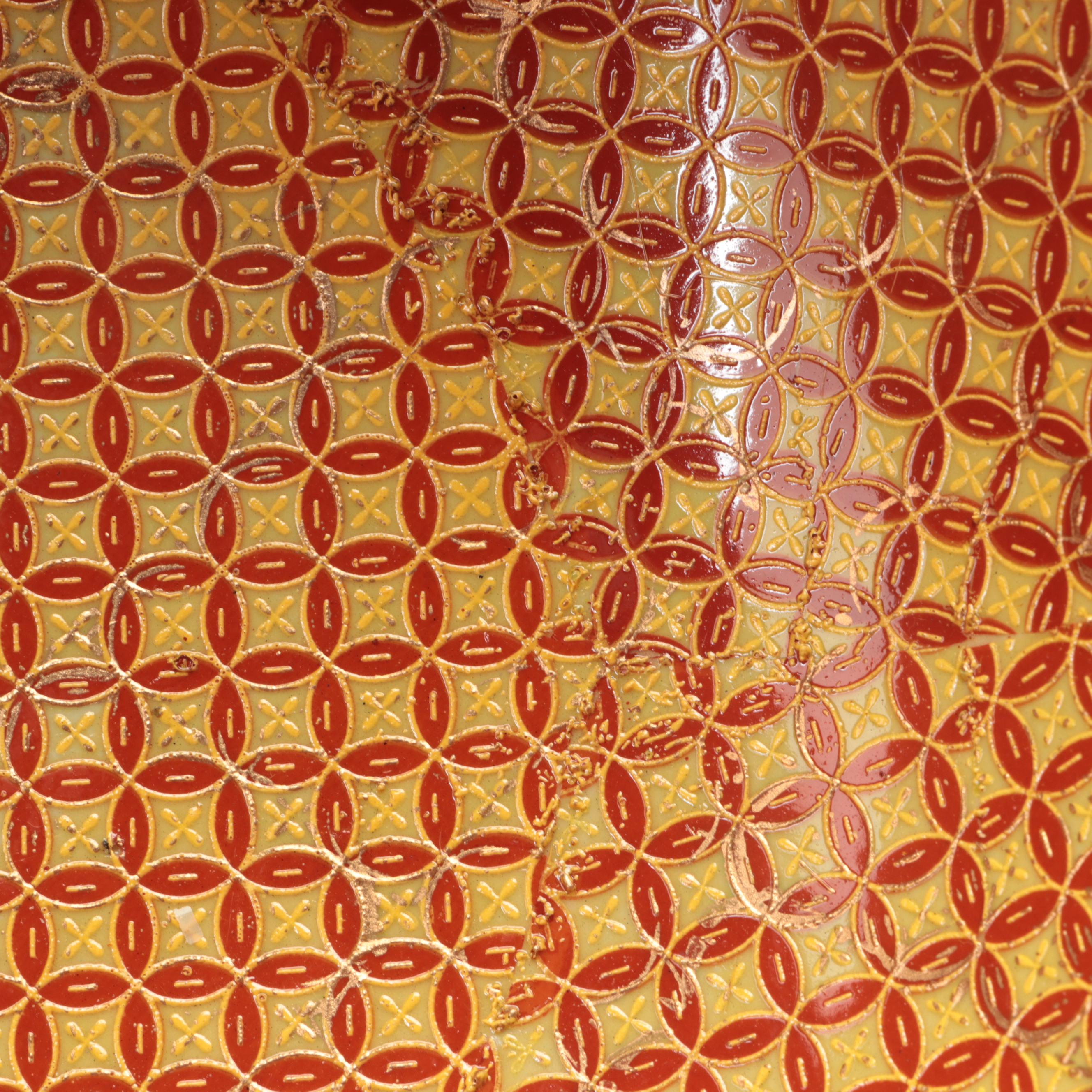 Chinese Transfer Decorated Shippo Pattern Porcelain Decorative Centerpiece Bowl