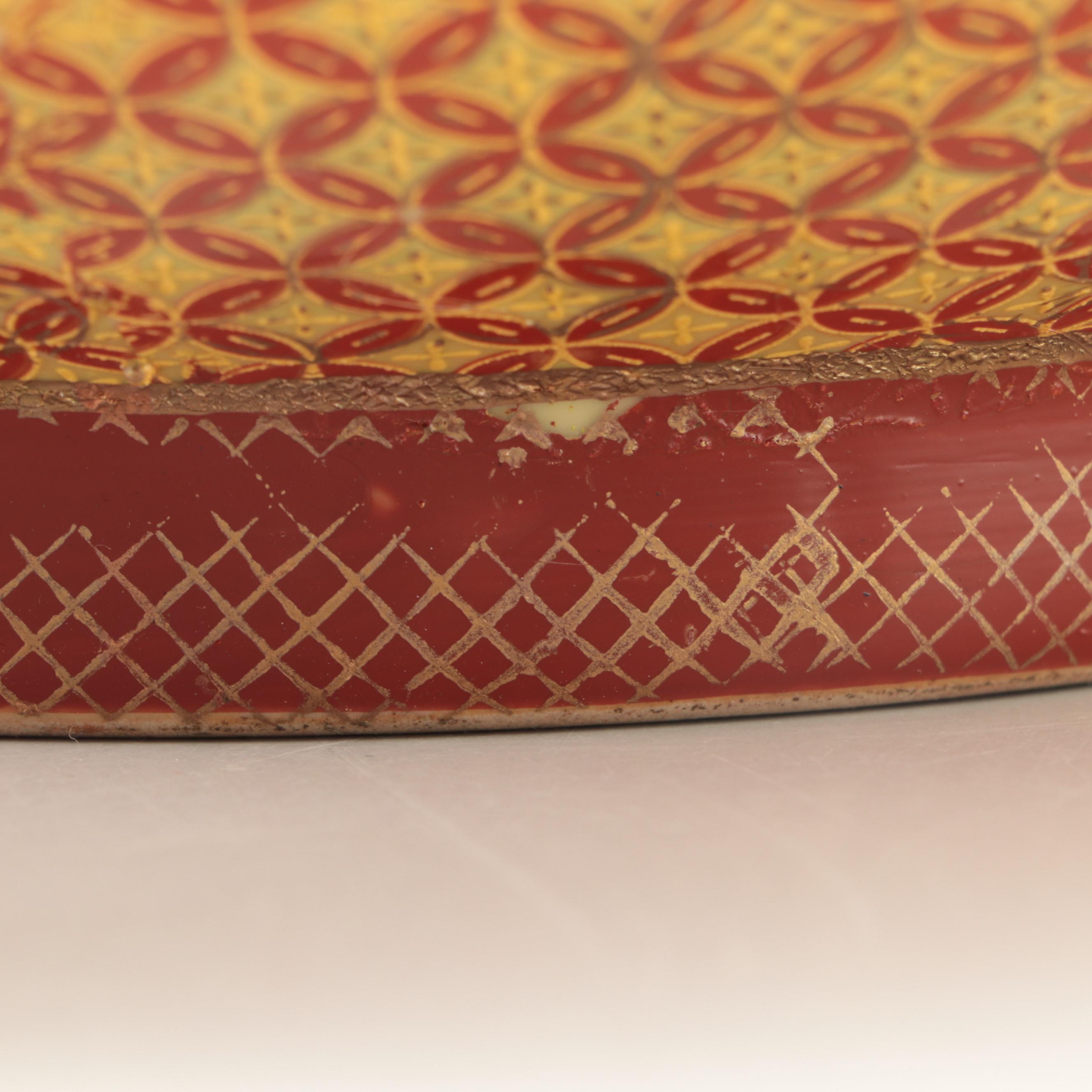 Chinese Transfer Decorated Shippo Pattern Porcelain Decorative Centerpiece Bowl