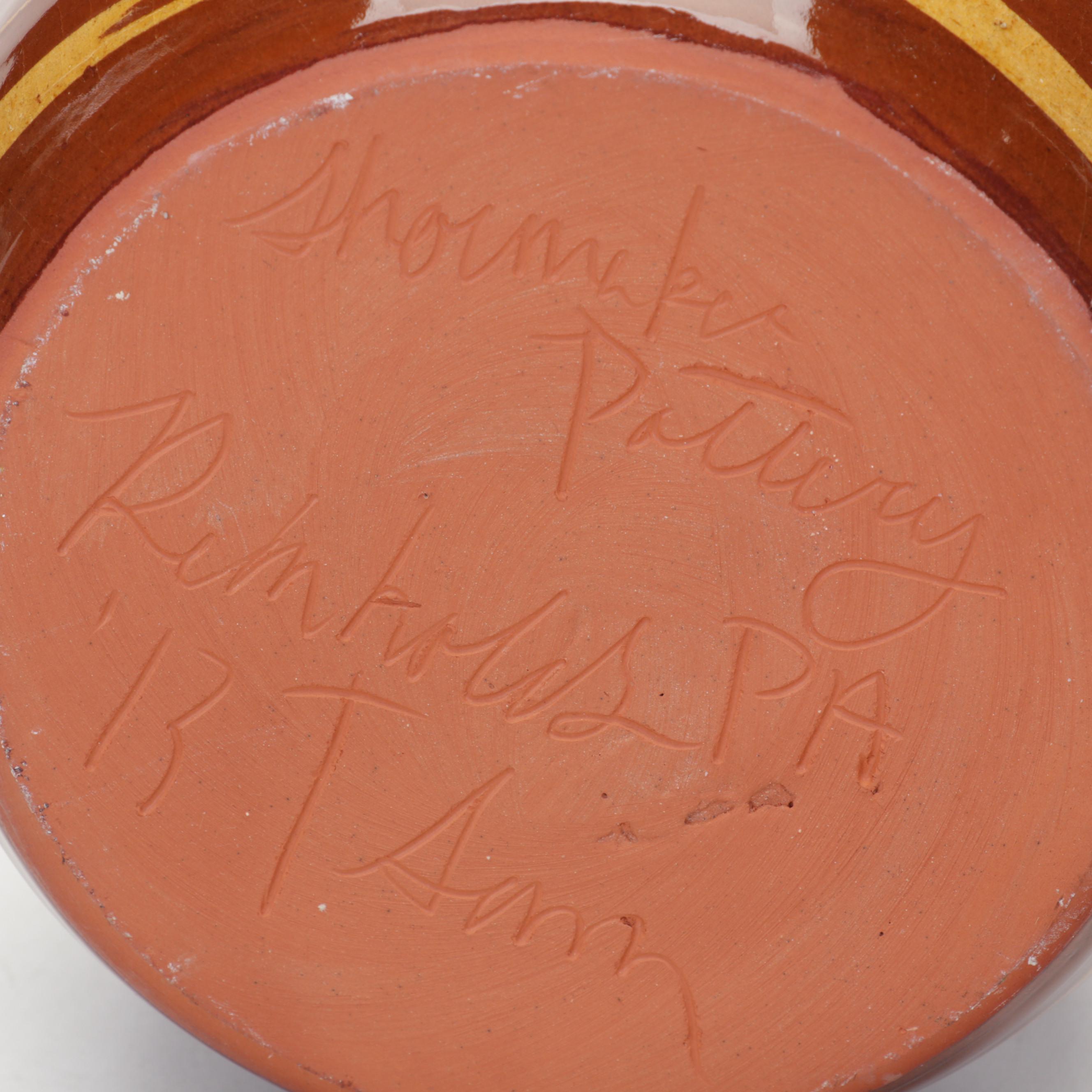 Torquay Pottery Mottoware Dishes With Betty Talbott Butter Dish and Redware