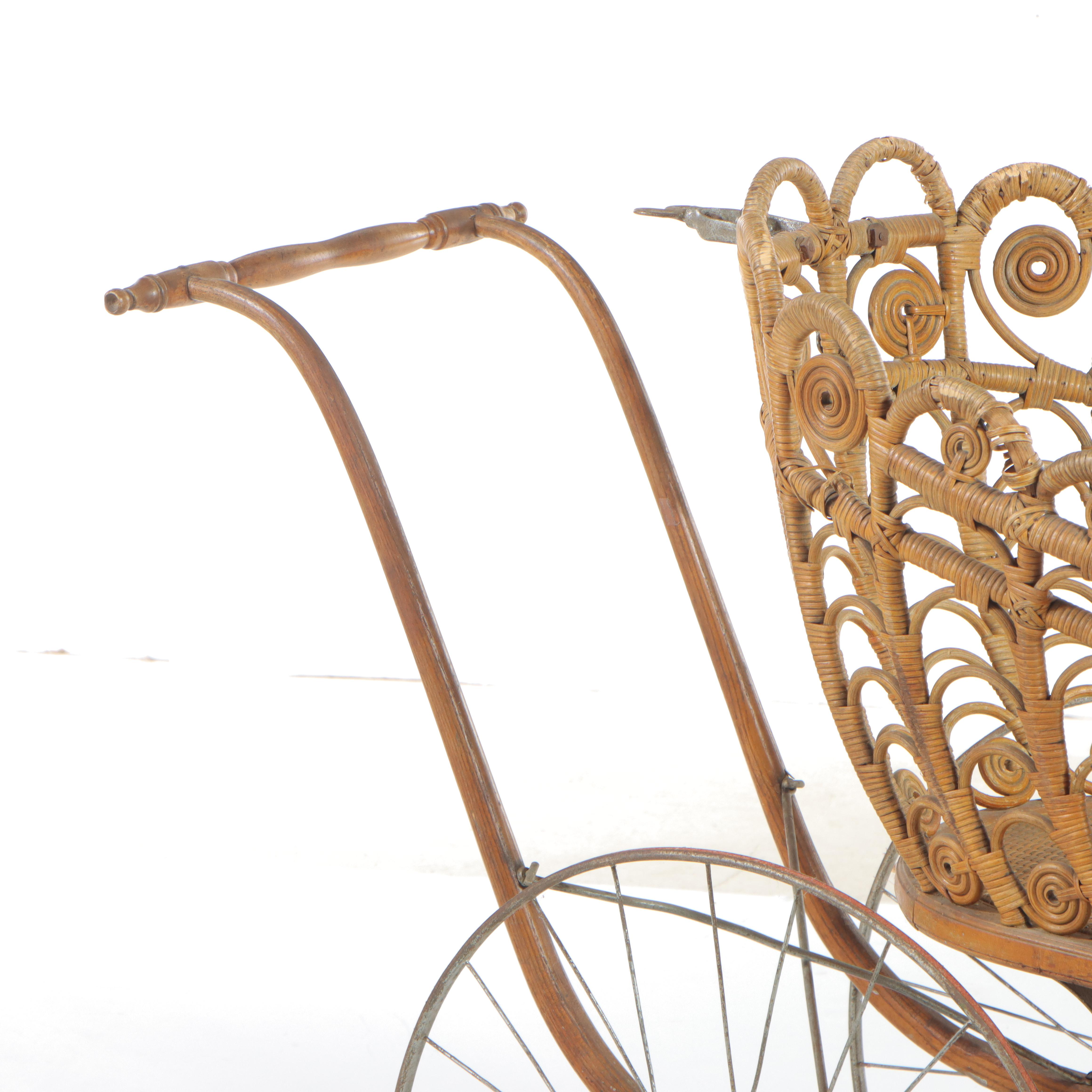 Late Victorian Wicker Pram, Early 20th Century