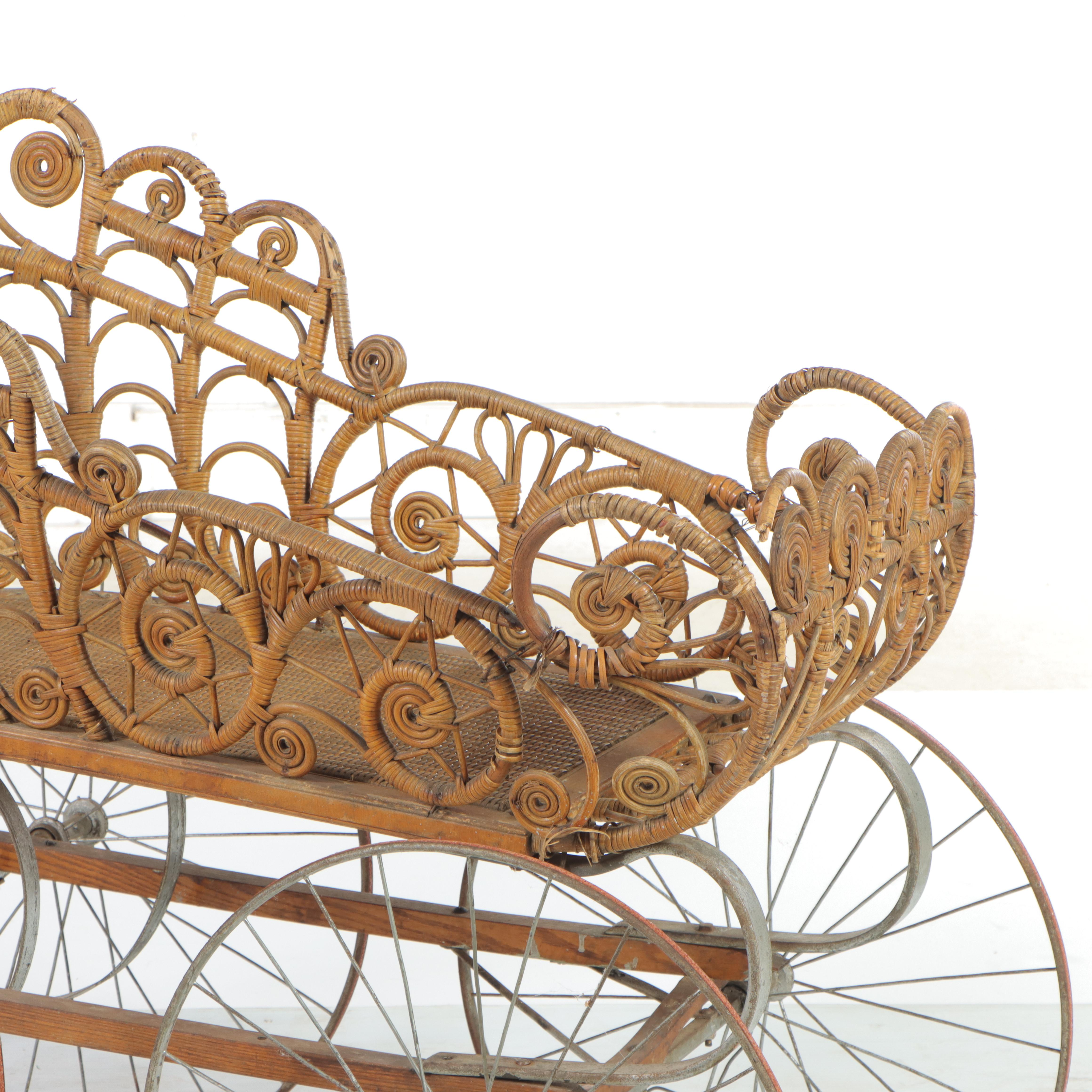 Late Victorian Wicker Pram, Early 20th Century