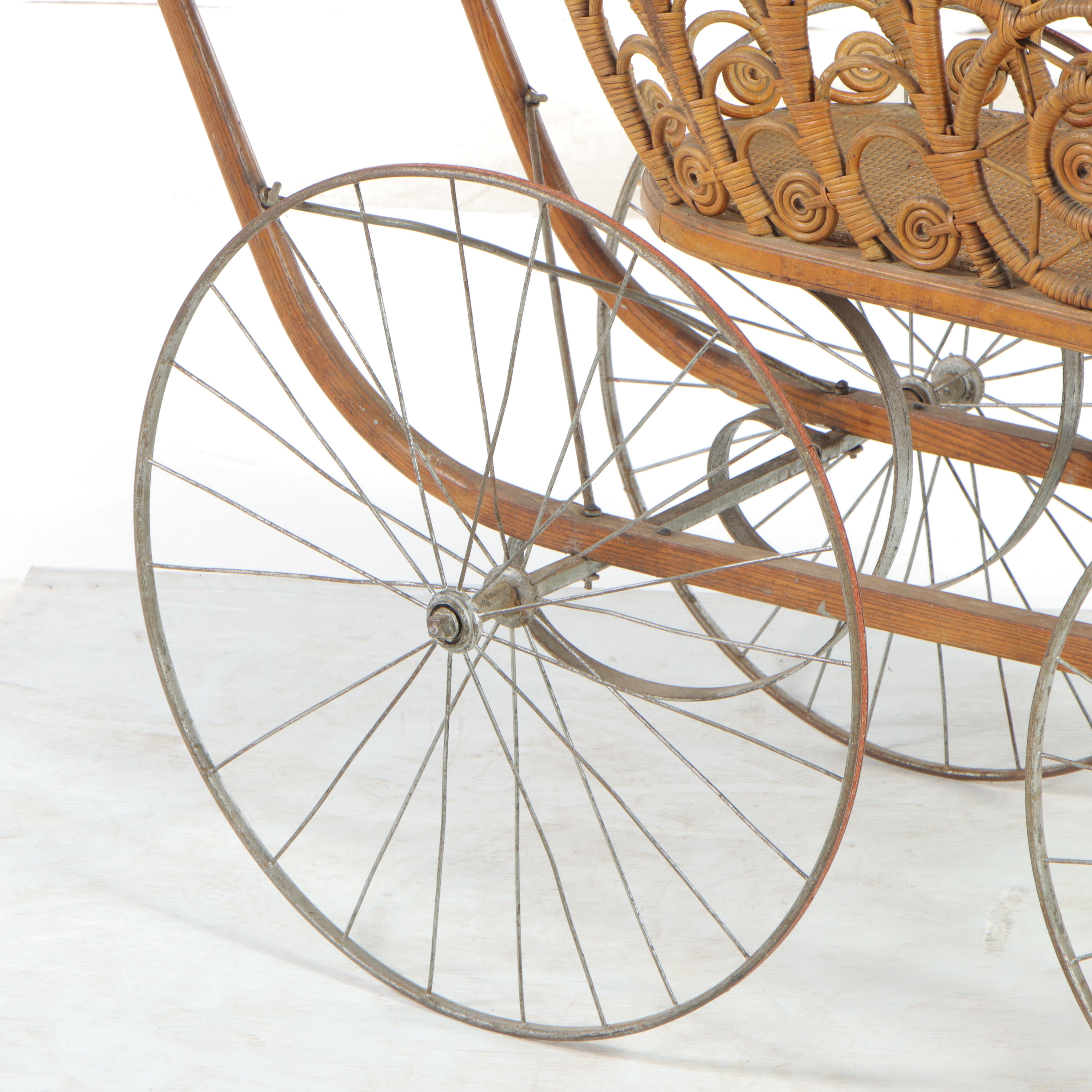 Late Victorian Wicker Pram, Early 20th Century