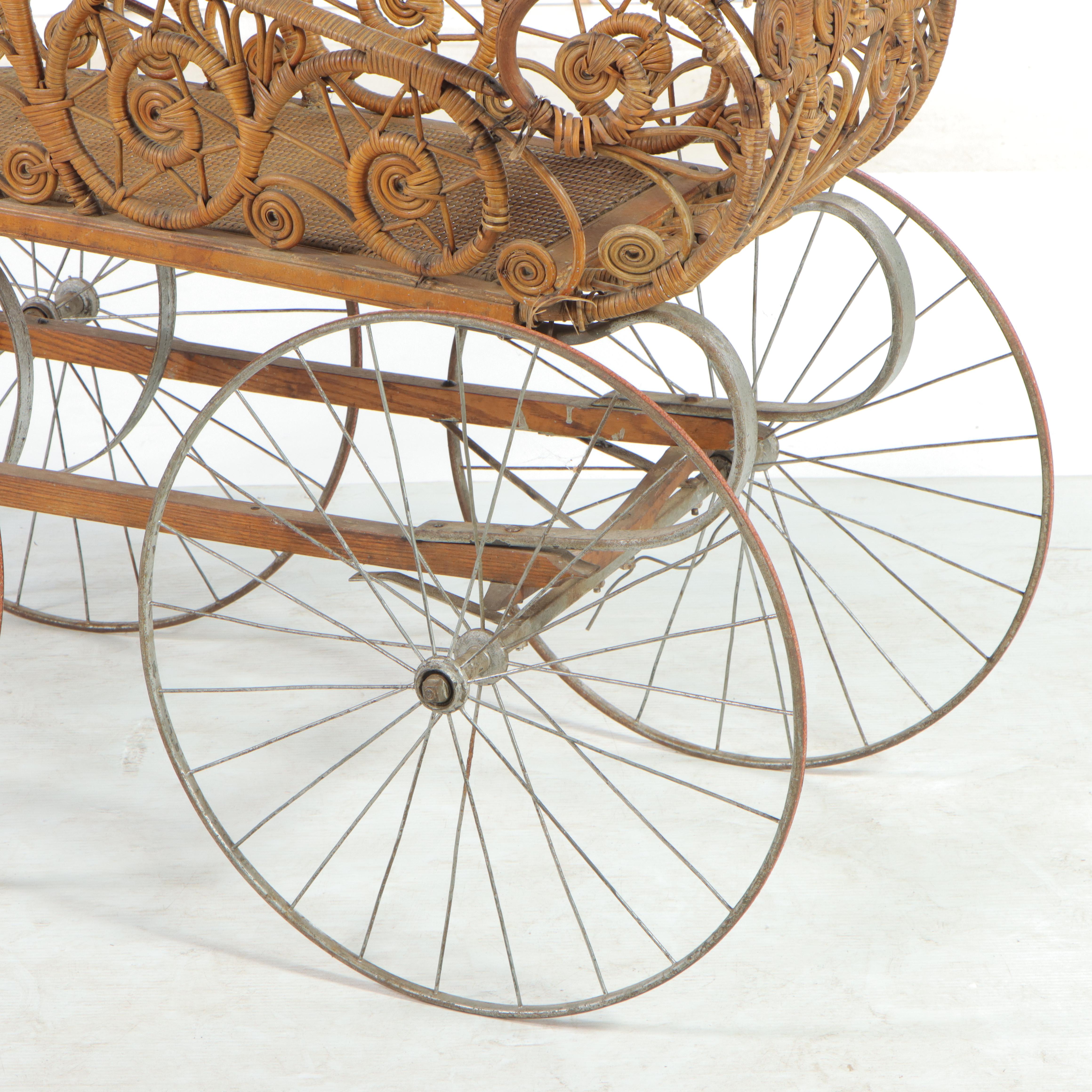 Late Victorian Wicker Pram, Early 20th Century