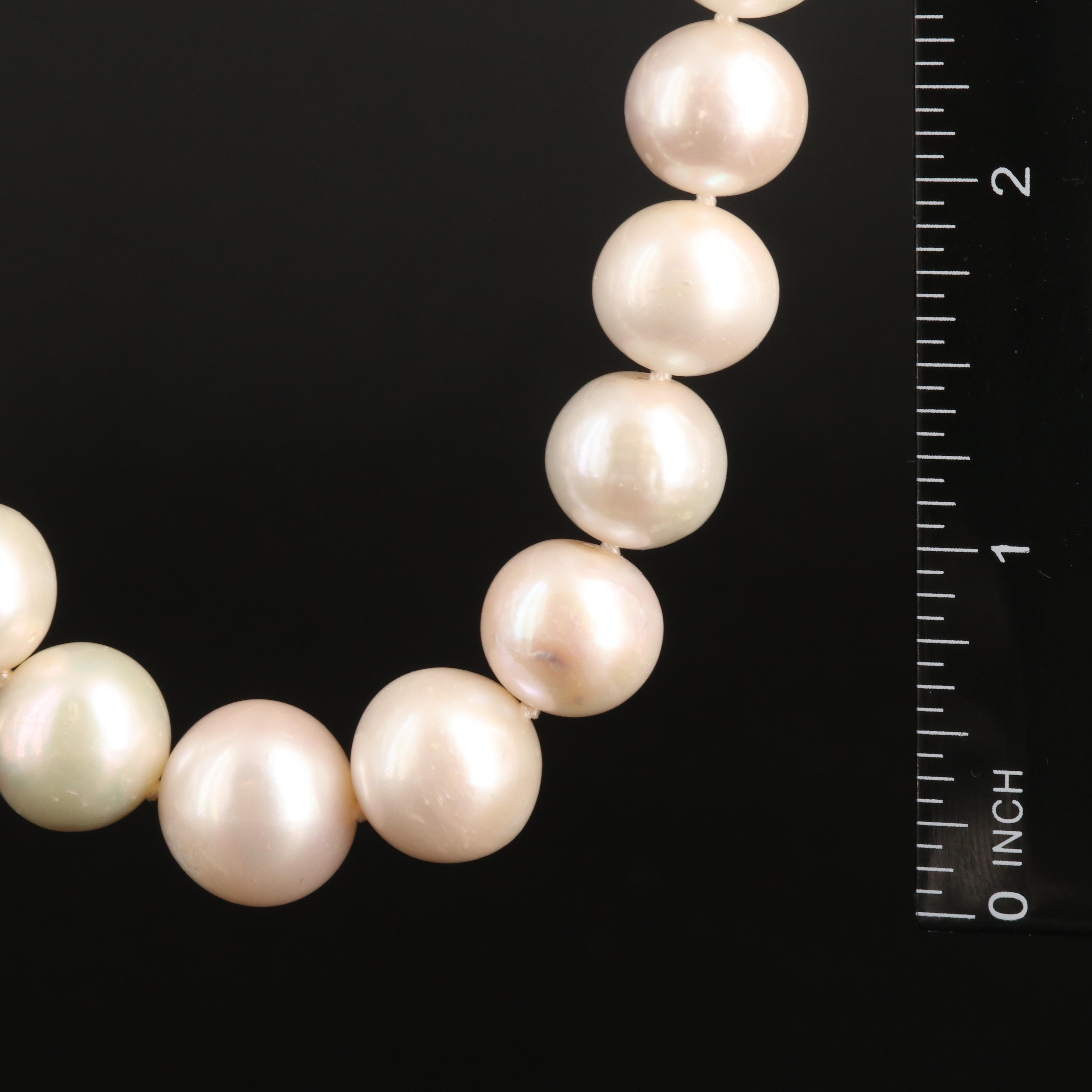 Graduated 11.00 - 14.00 mm Pearl Necklace with 14K Clasp