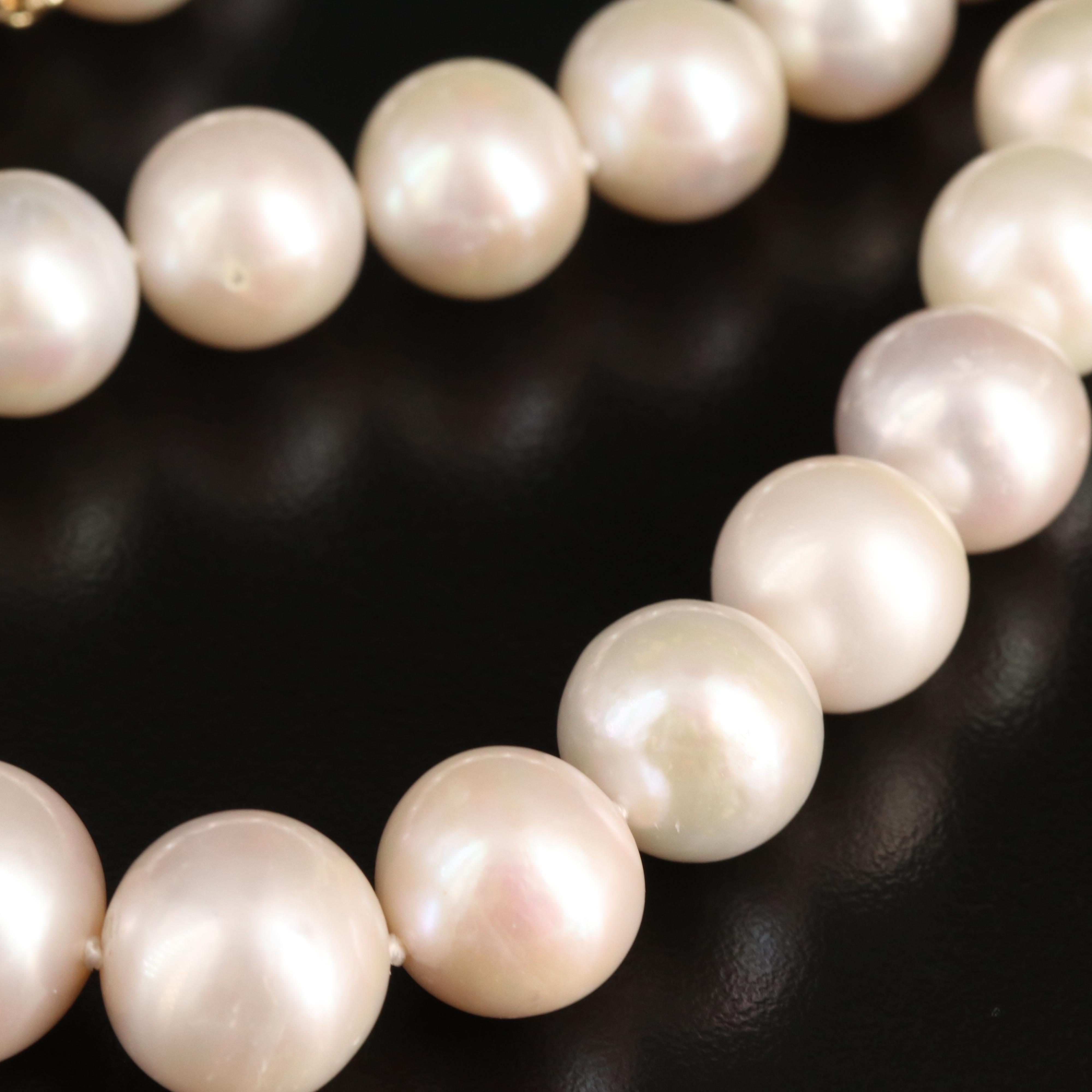 Graduated 11.00 - 14.00 mm Pearl Necklace with 14K Clasp
