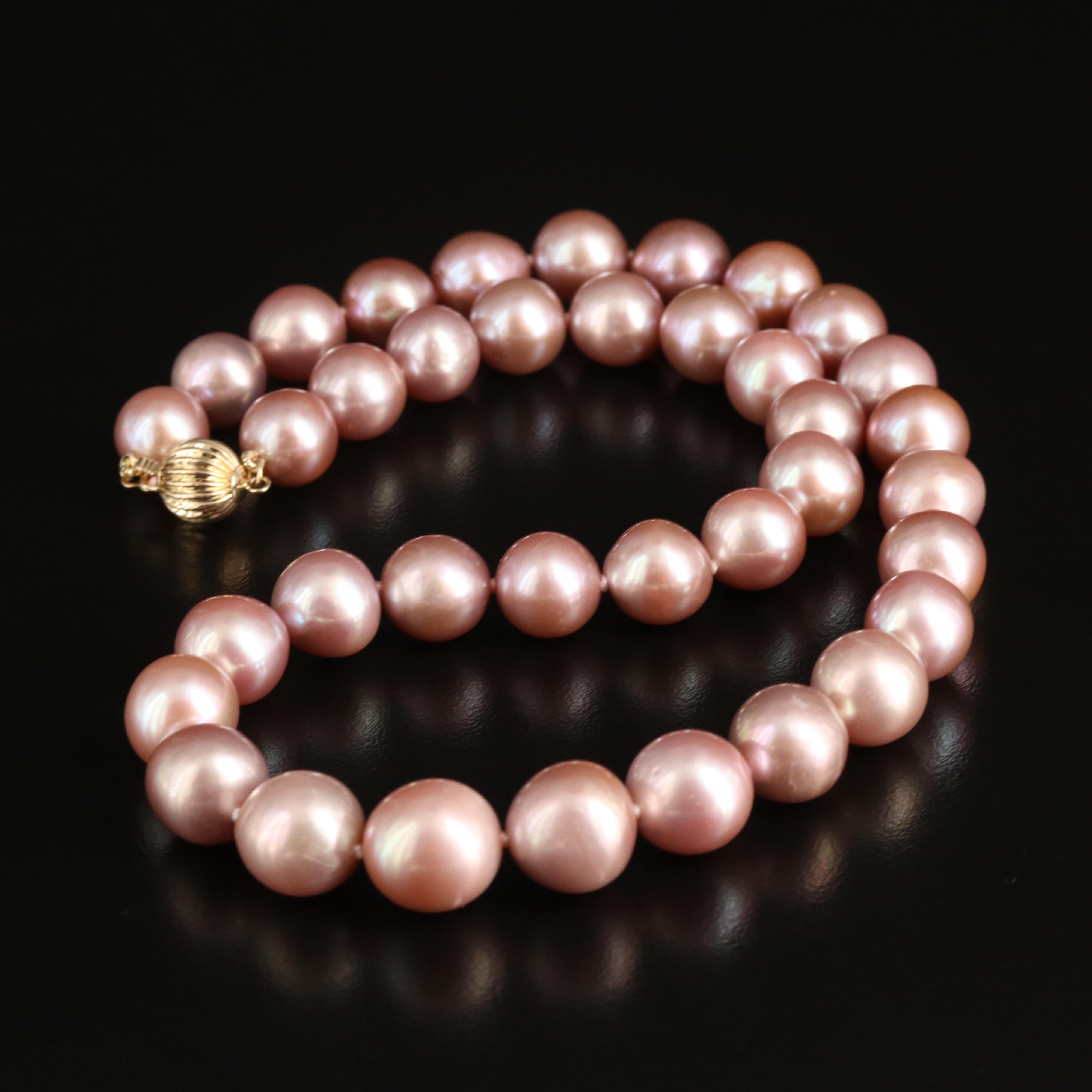 Graduated 10.00 - 13.00 mm Pearl Necklace with 14K Clasp