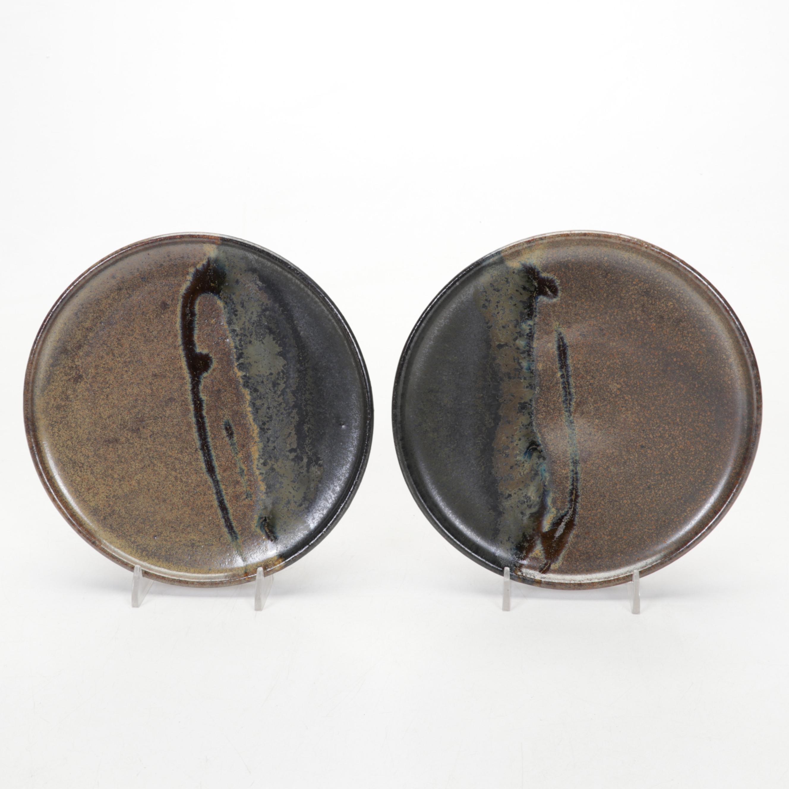 Ban Kajitani Glazed Ceramic Teapot With Studio Pottery Saucers