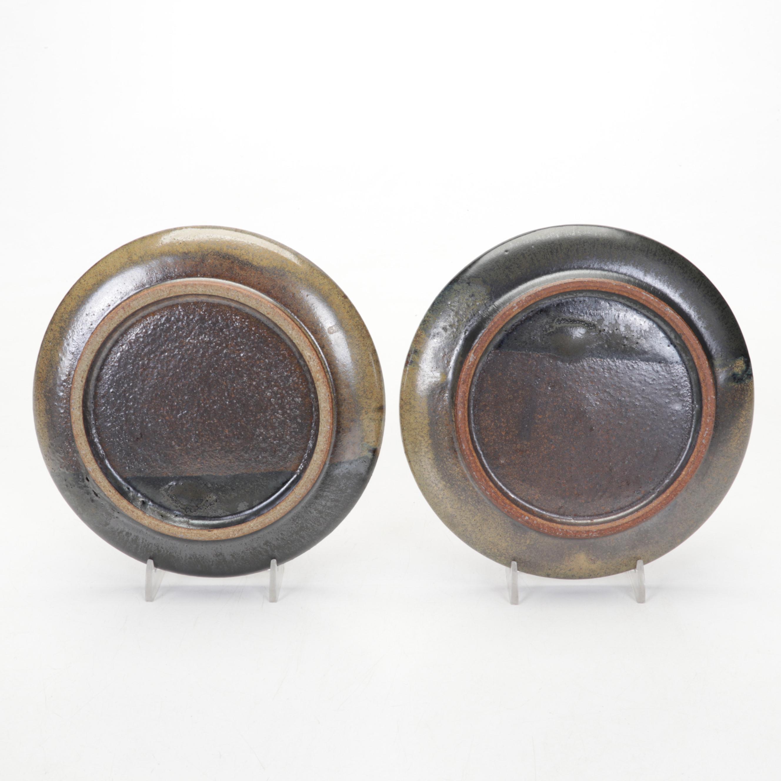 Ban Kajitani Glazed Ceramic Teapot With Studio Pottery Saucers