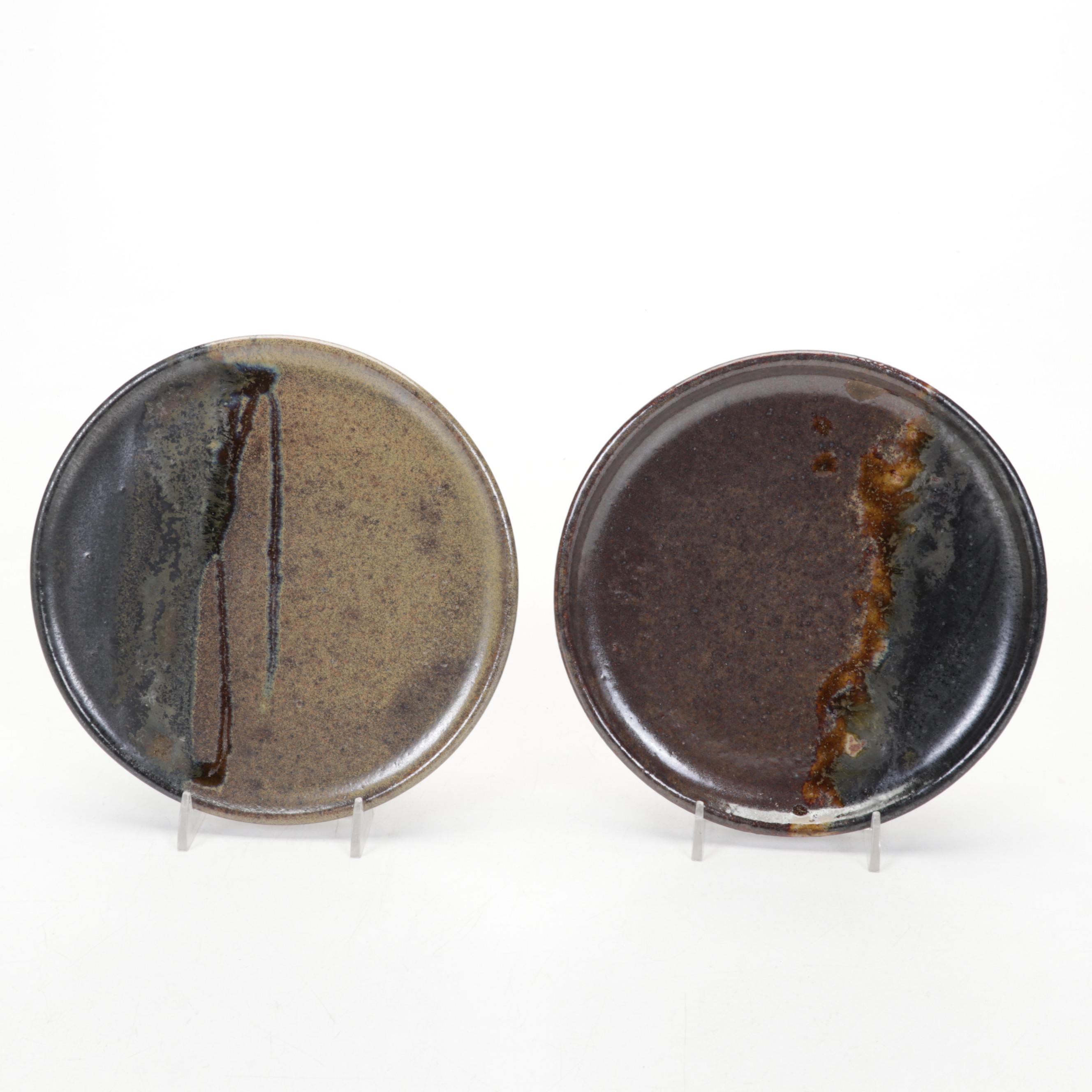 Ban Kajitani Glazed Ceramic Teapot With Studio Pottery Saucers