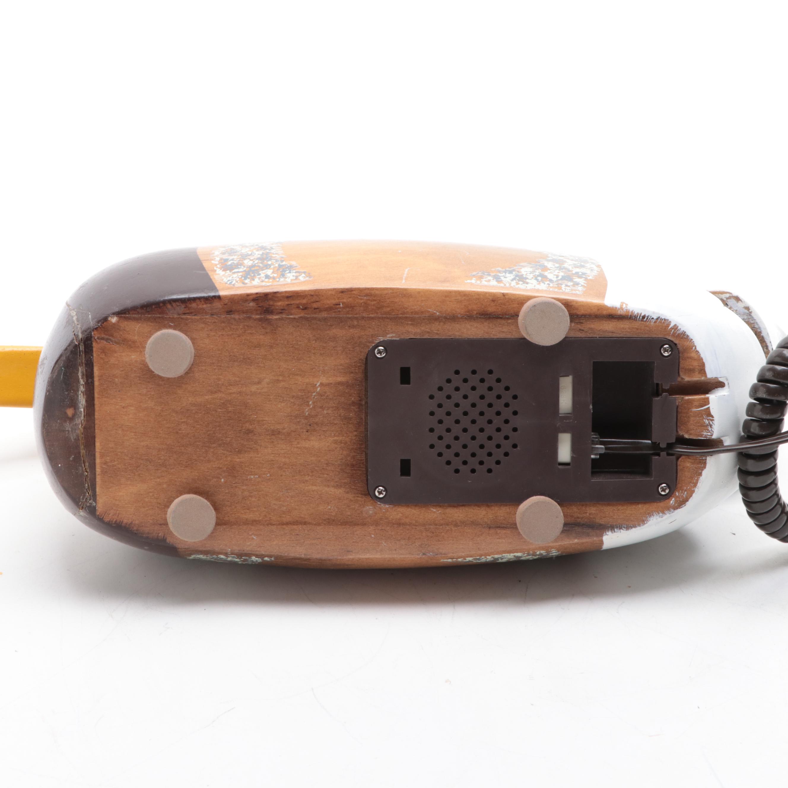 Telemania Wooden Mallard Duck Telephone in Disguise