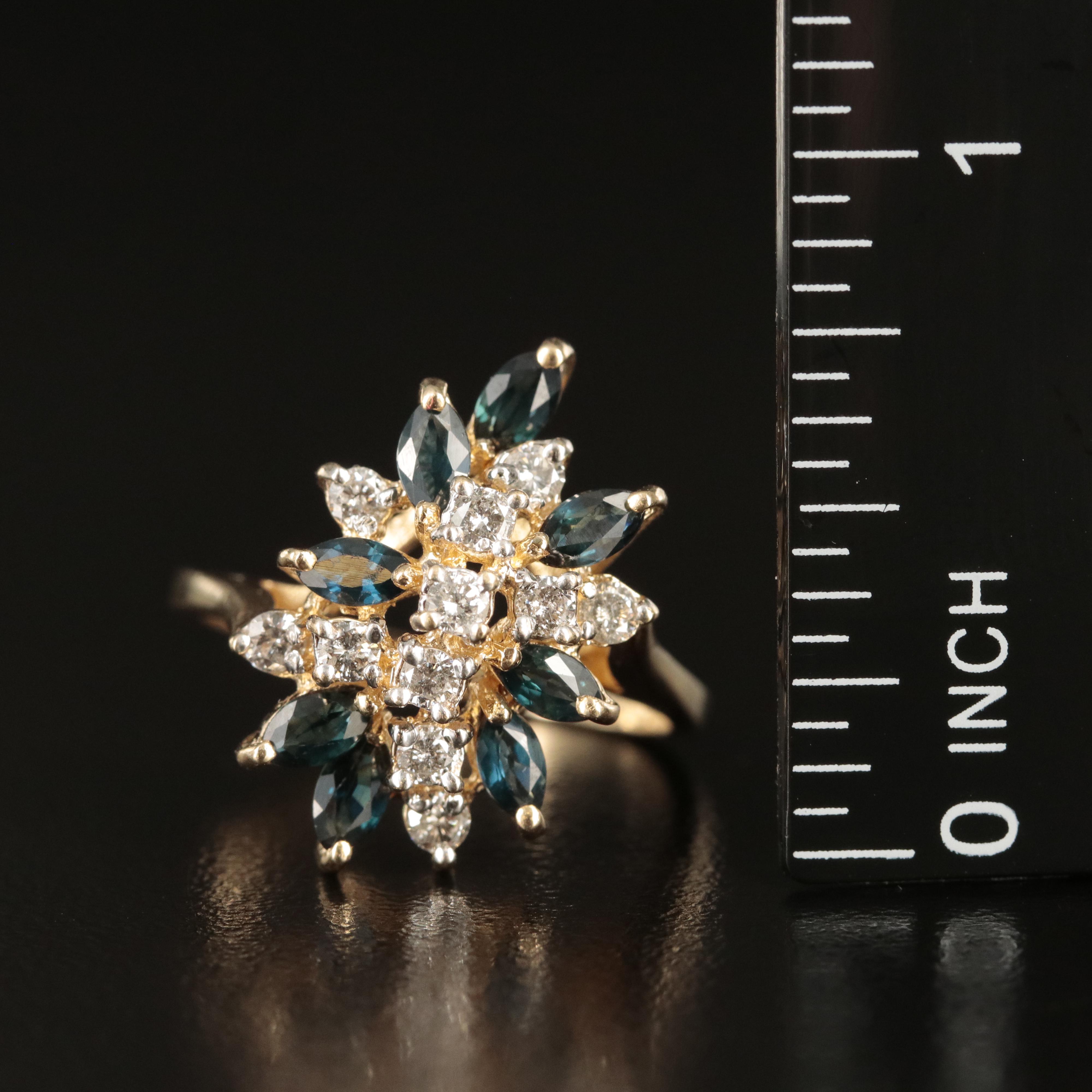 Bristol Seamless Ring Co. 14K Diamond and Sapphire Ring