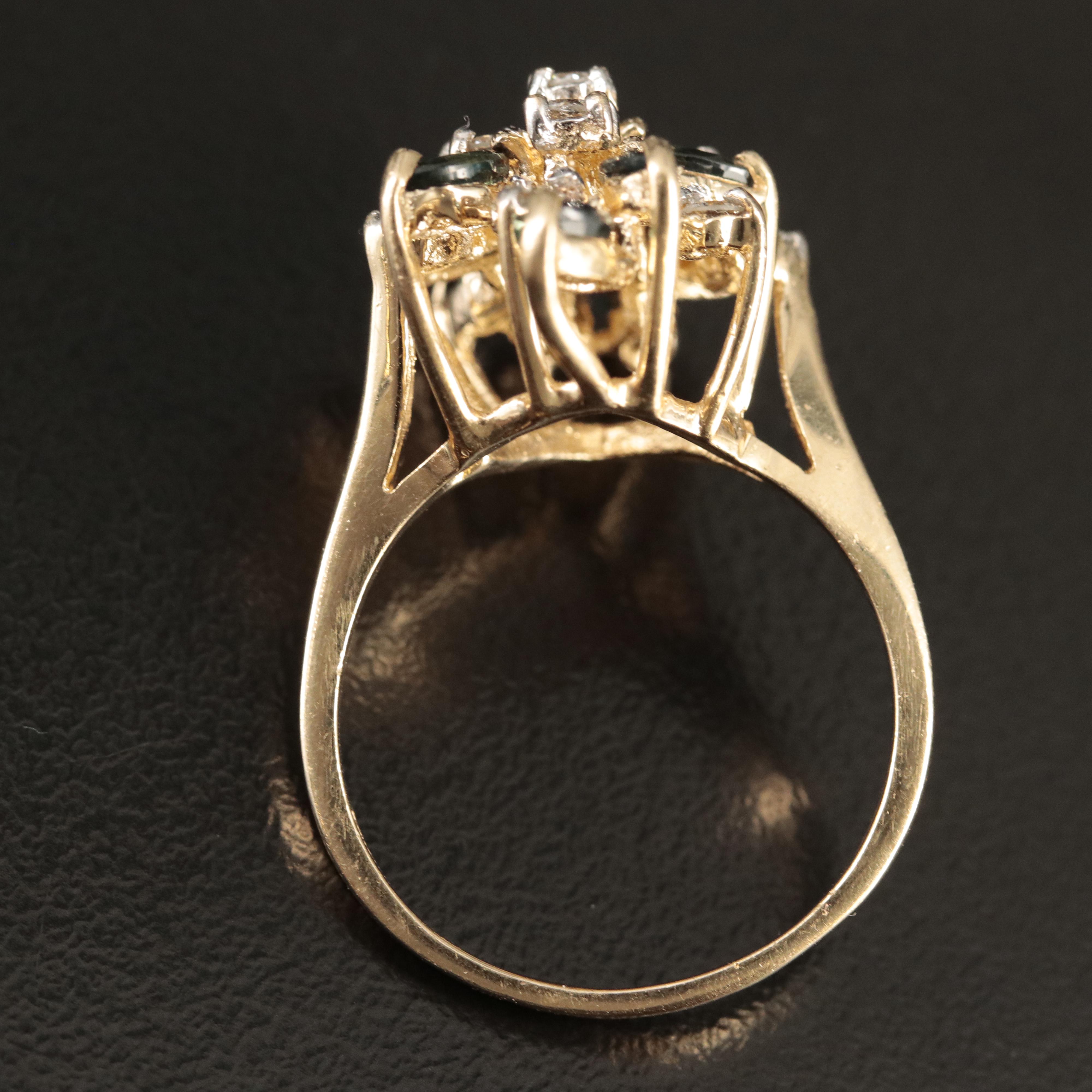 Bristol Seamless Ring Co. 14K Diamond and Sapphire Ring