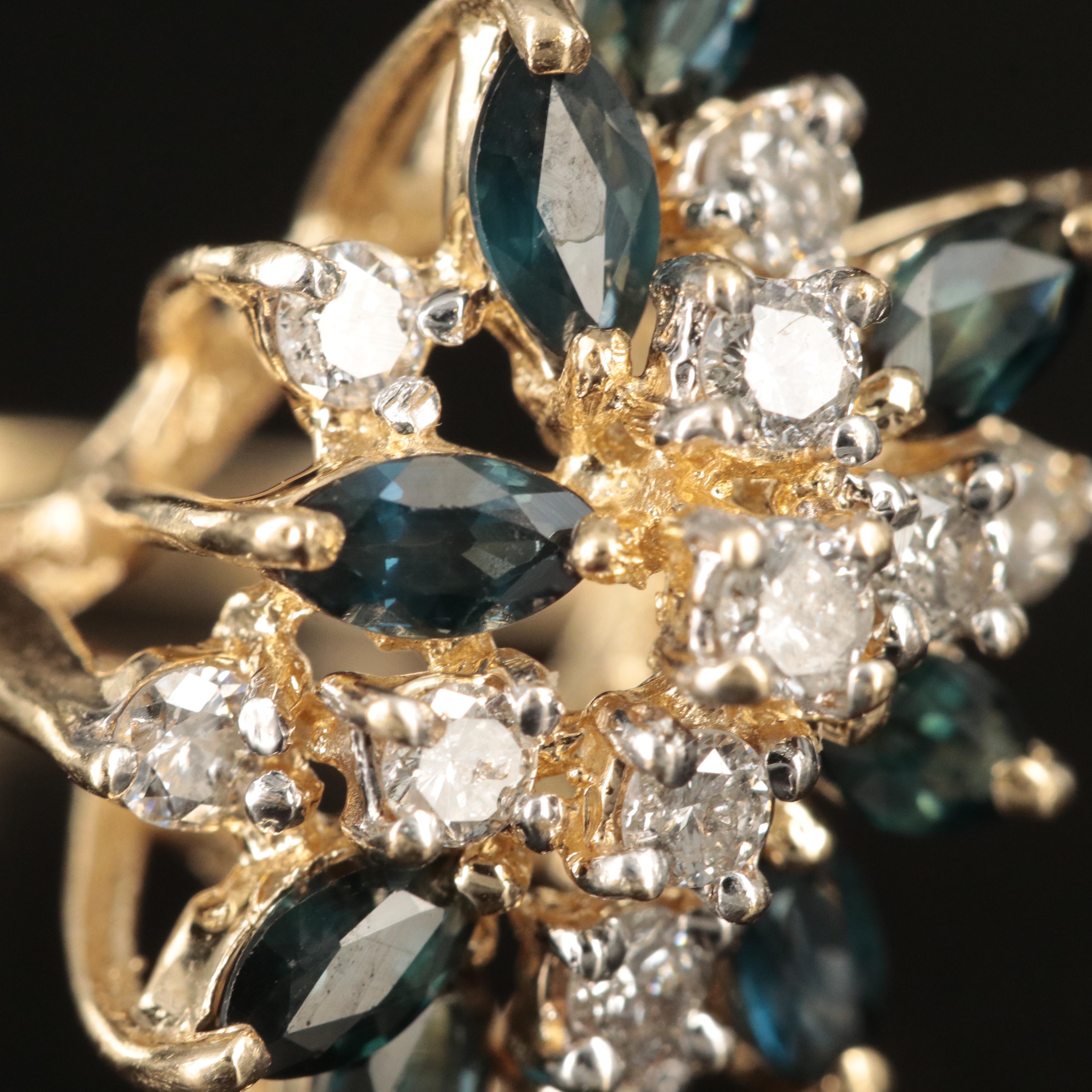 Bristol Seamless Ring Co. 14K Diamond and Sapphire Ring