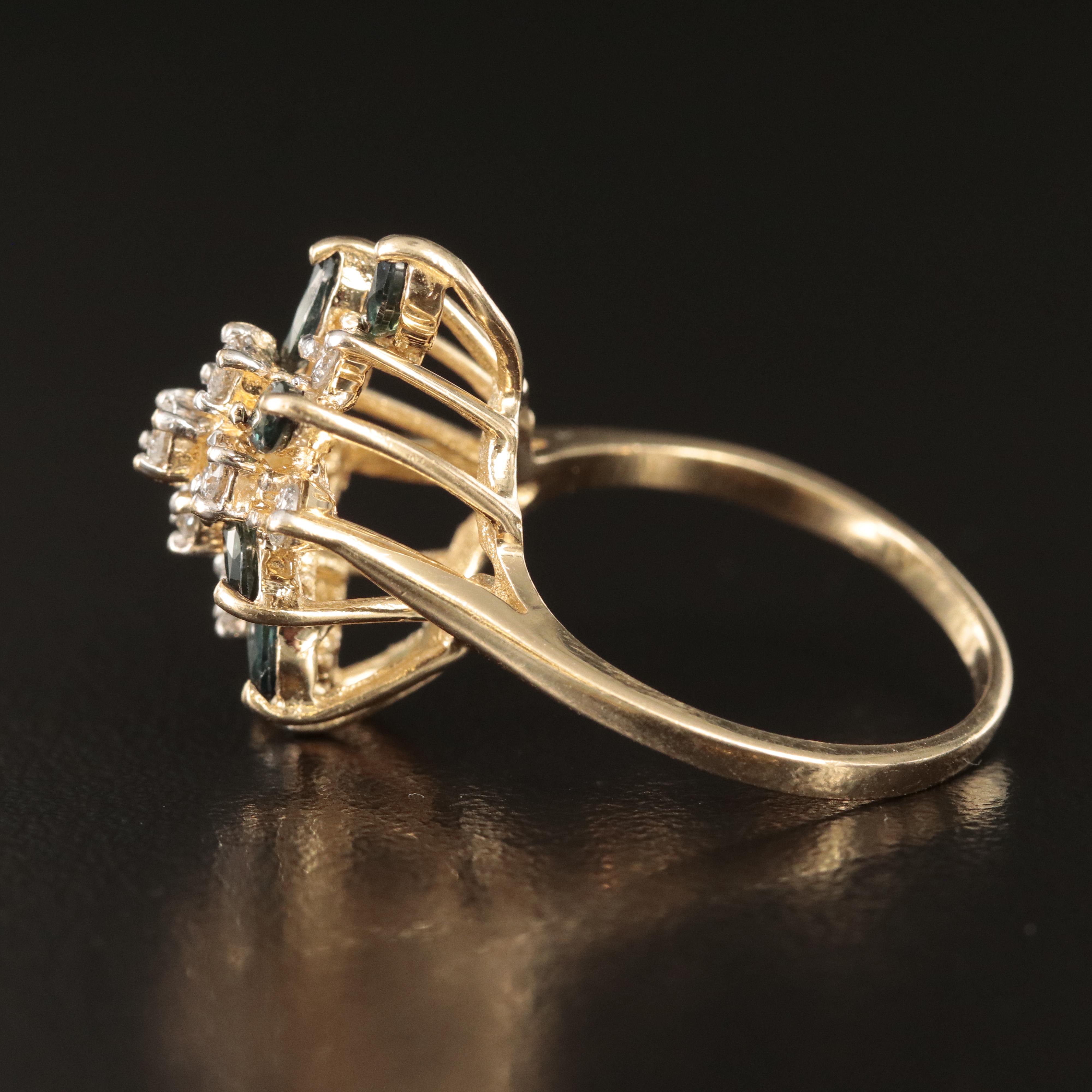Bristol Seamless Ring Co. 14K Diamond and Sapphire Ring