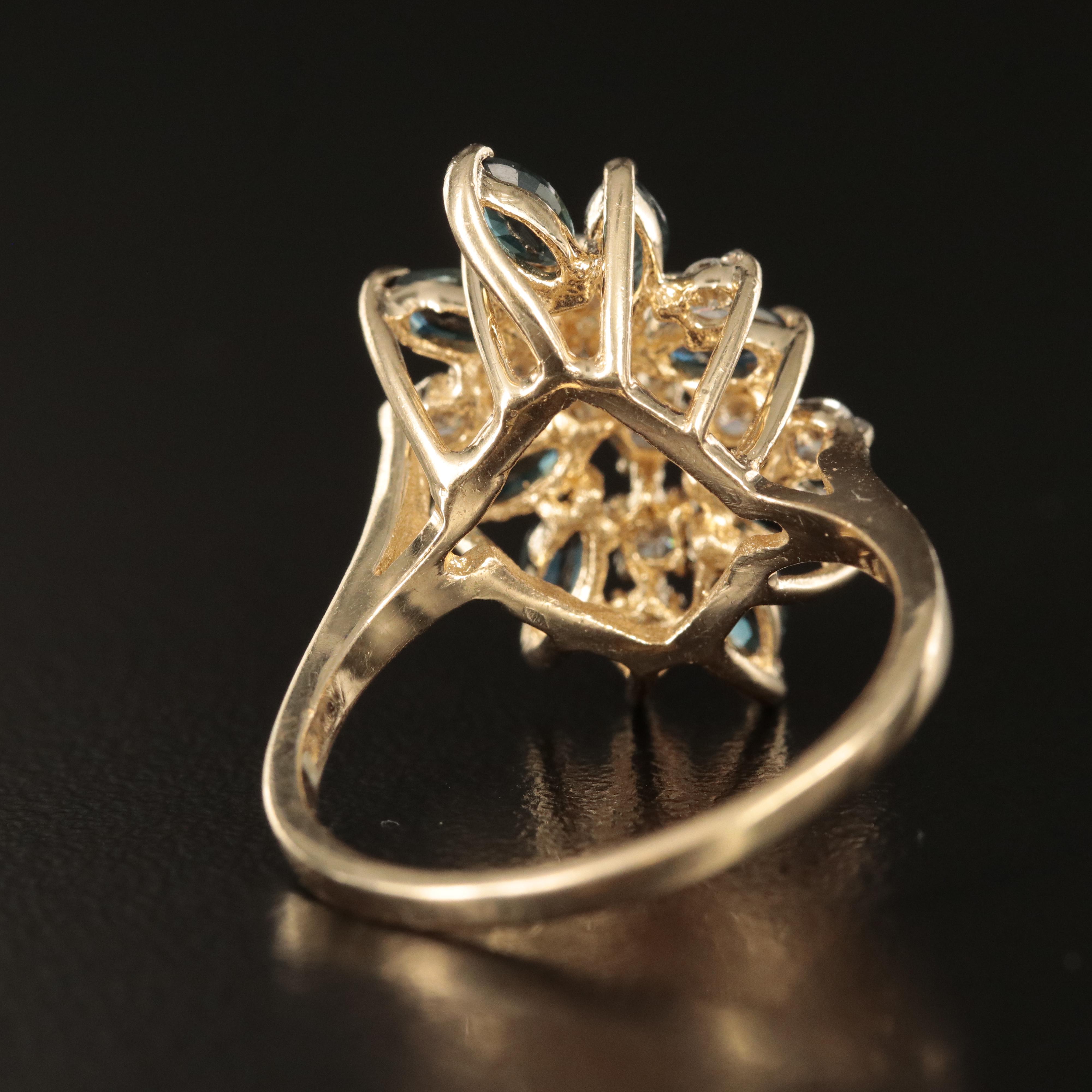 Bristol Seamless Ring Co. 14K Diamond and Sapphire Ring