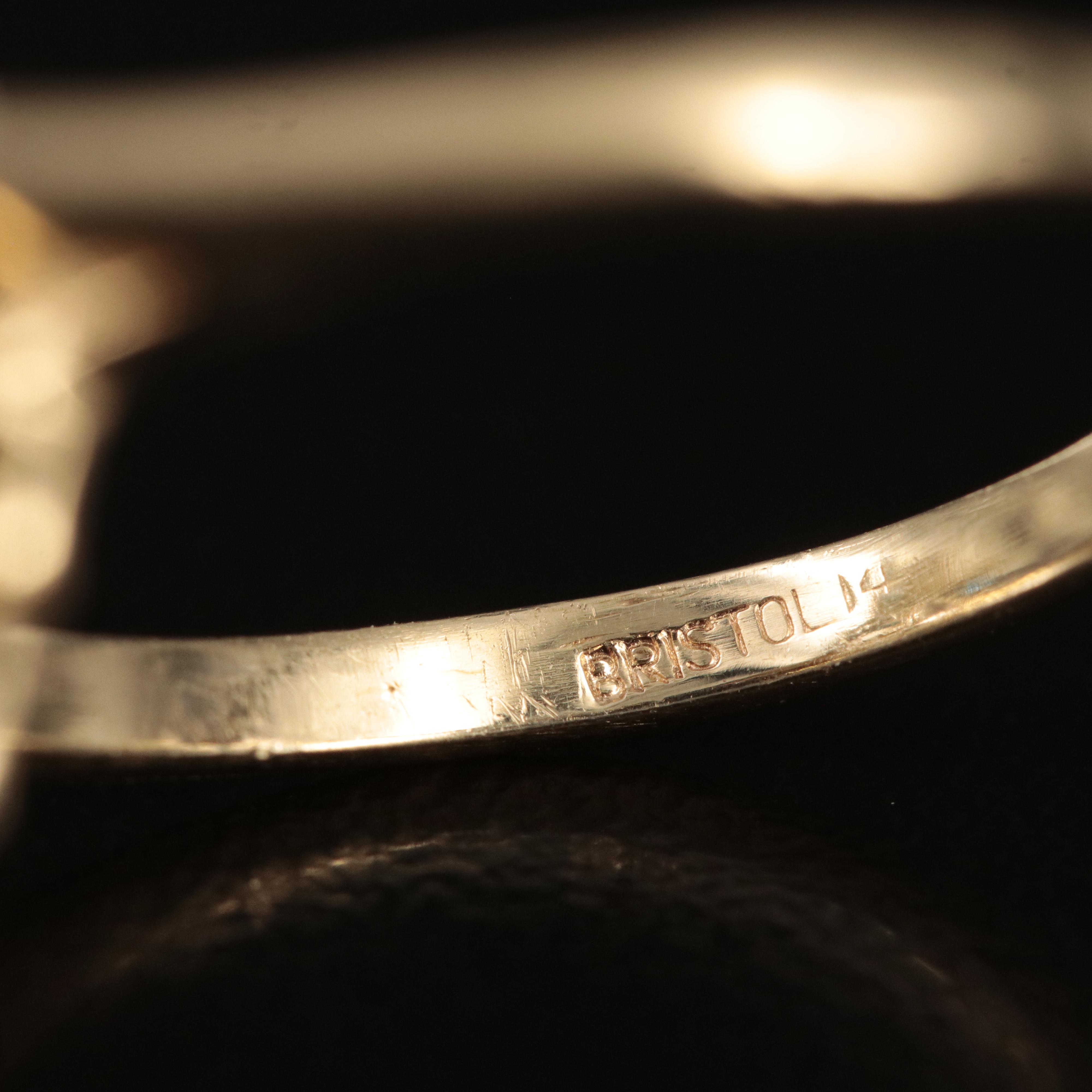 Bristol Seamless Ring Co. 14K Diamond and Sapphire Ring