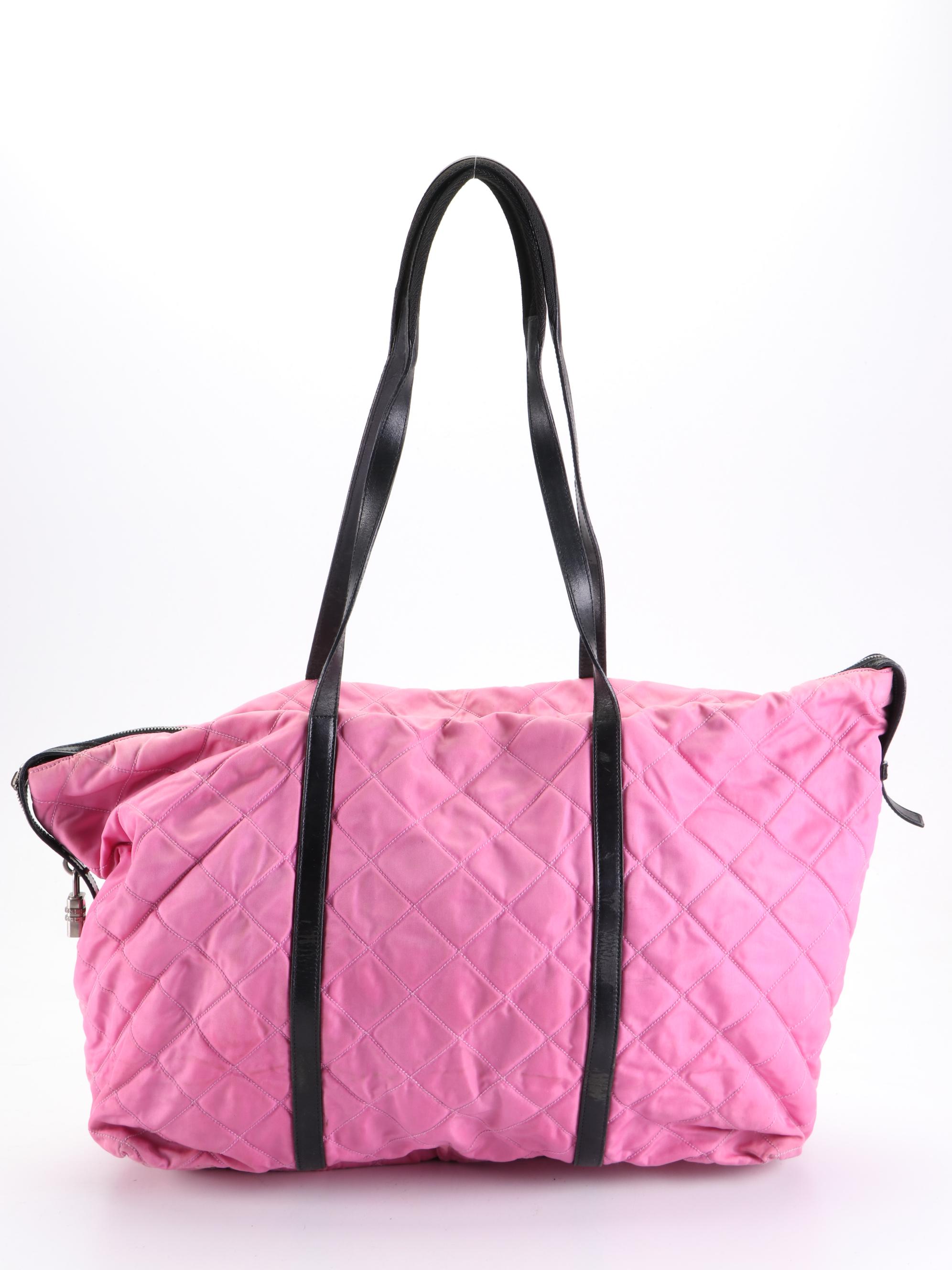 Prada Quilted Nylon and Leather Tote