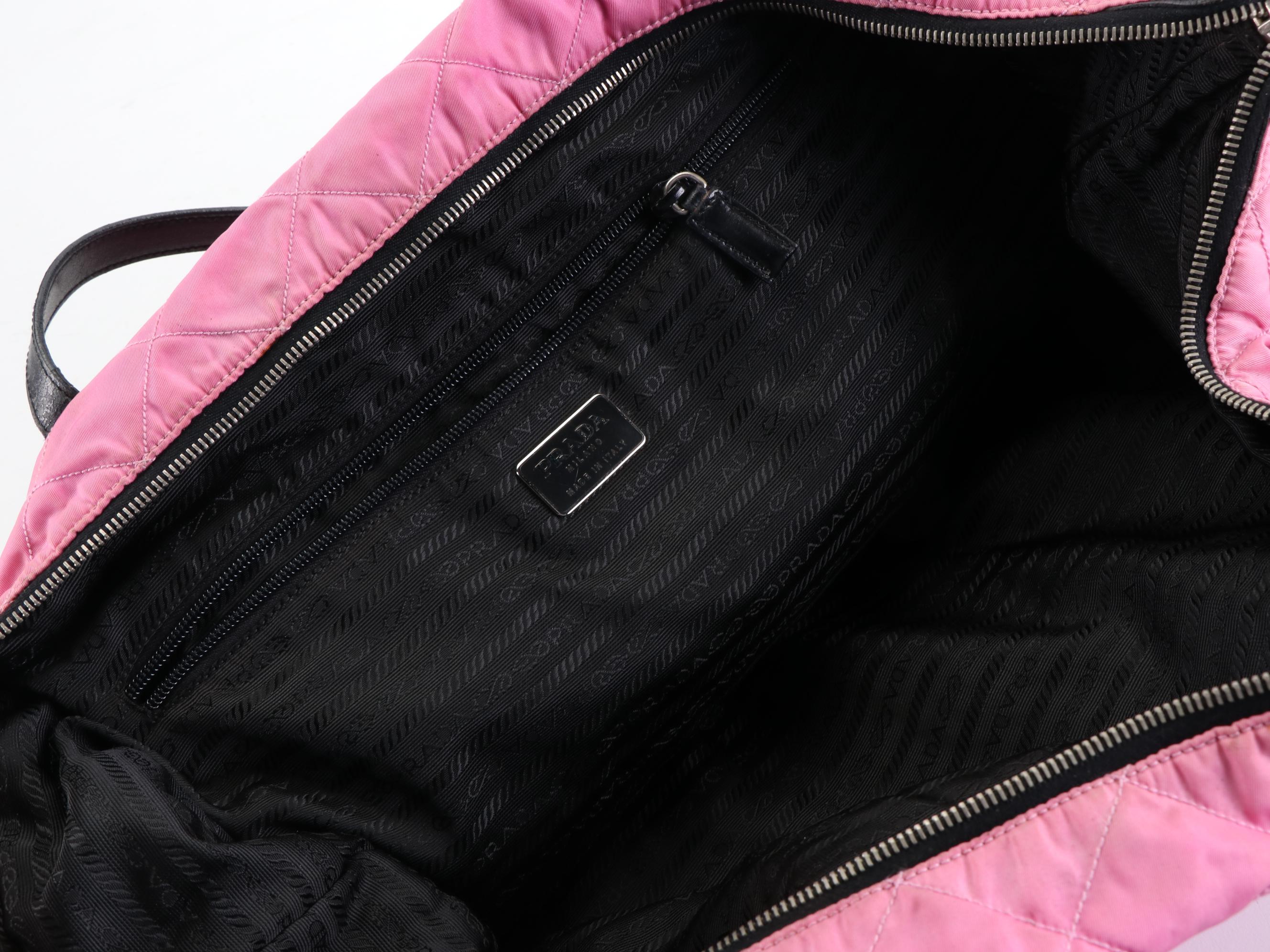 Prada Quilted Nylon and Leather Tote