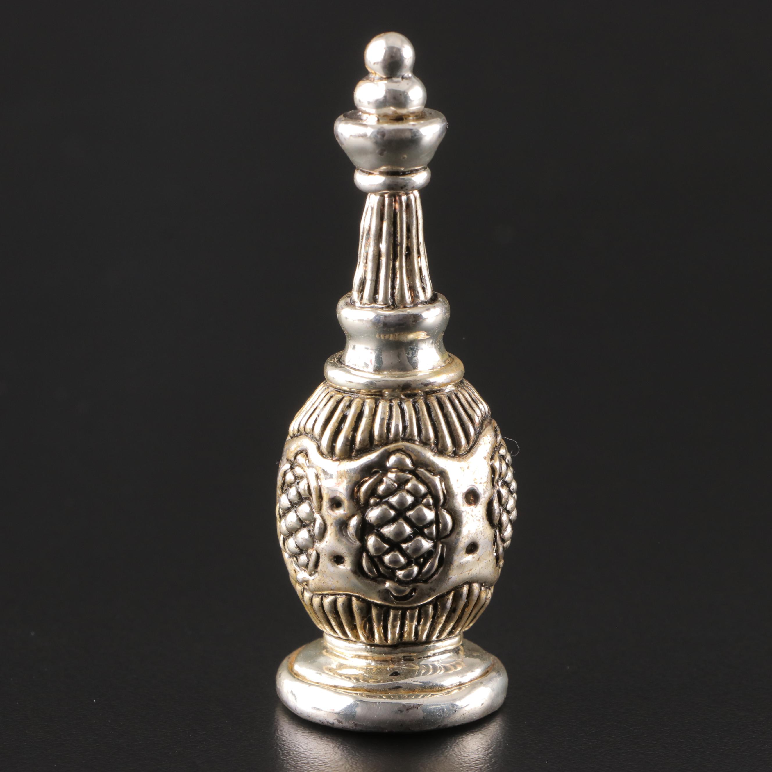 Electroform Sterling Silver Suhkkah, Seder Plate and Wine Bottle Figurines