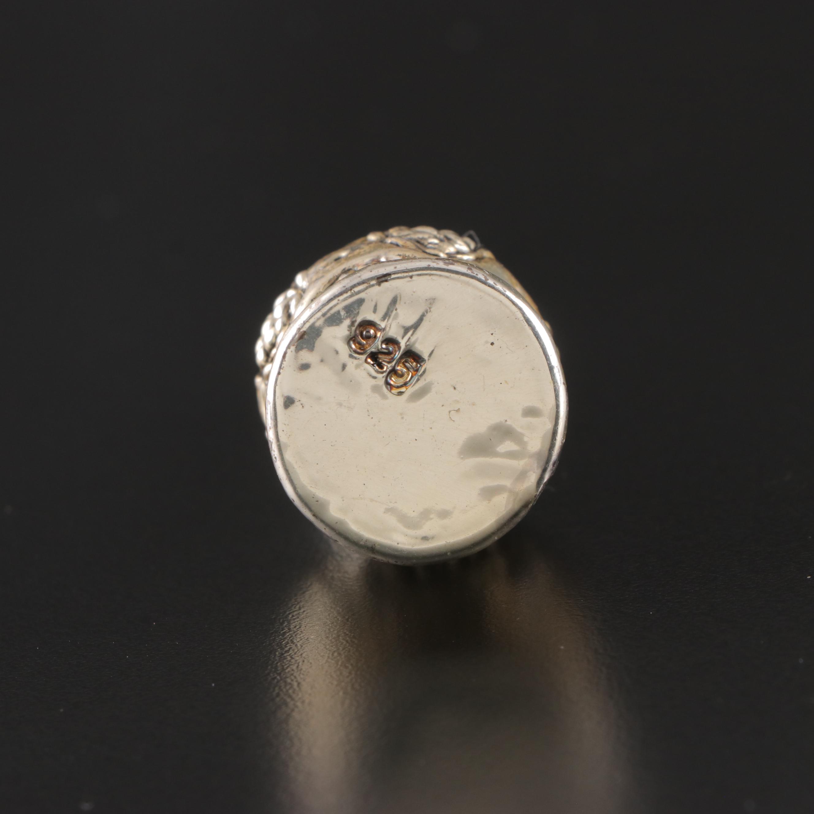 Electroform Sterling Silver Suhkkah, Seder Plate and Wine Bottle Figurines