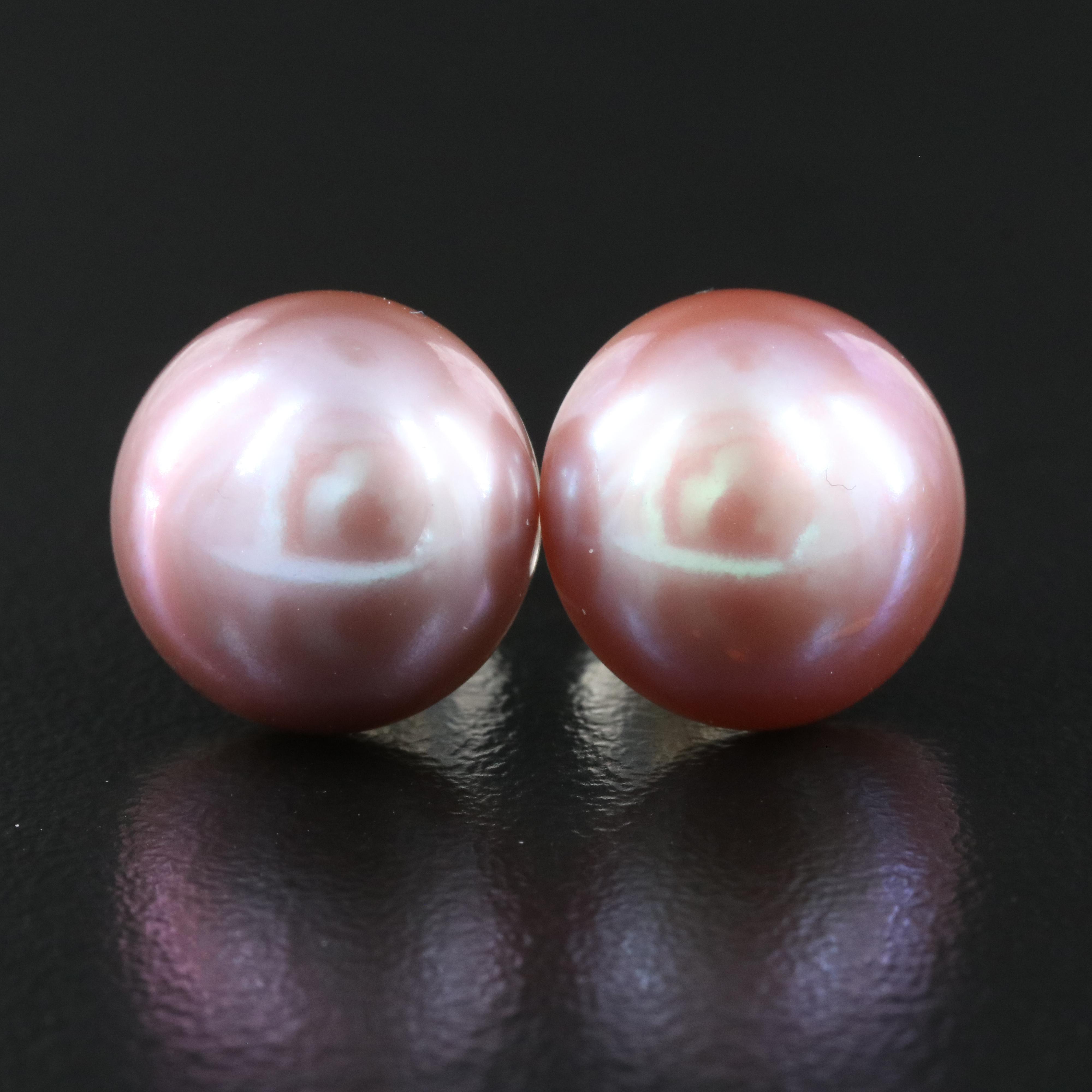 18K 12.25 - 12.50 mm Pearl Stud Earrings