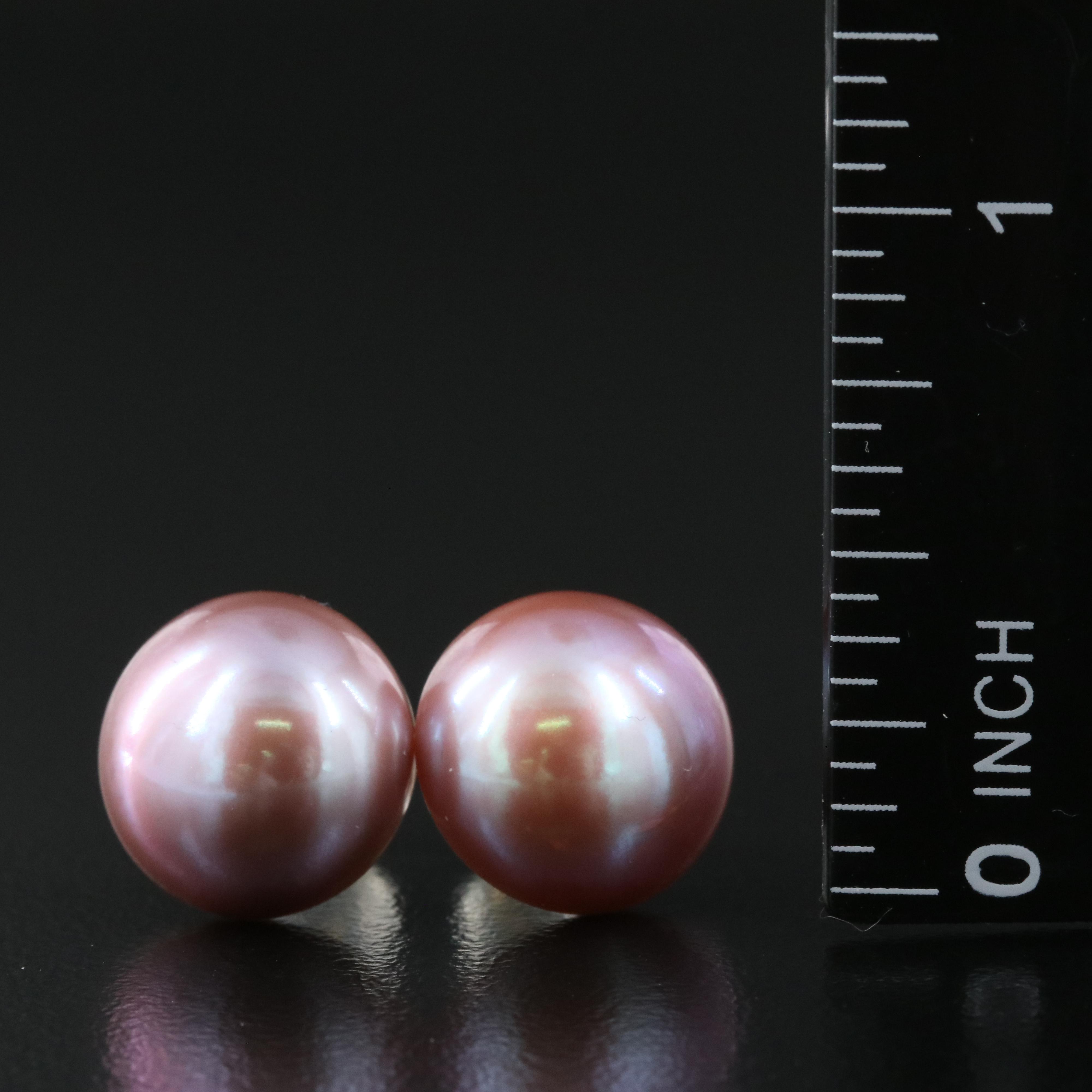 18K 12.25 - 12.50 mm Pearl Stud Earrings