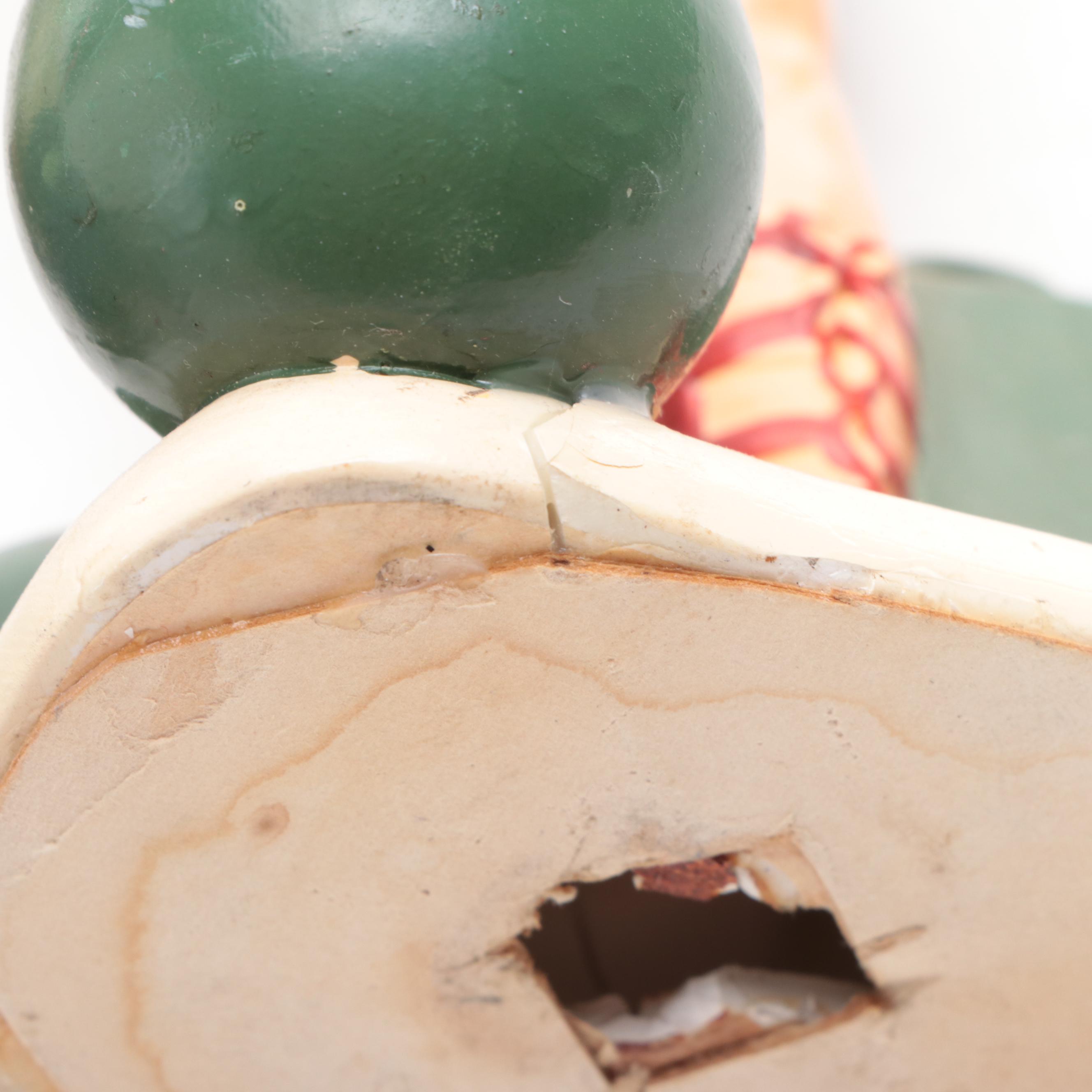 Painted Plaster "Antique Bourbon" Figures of Sea Captain and Strong Man