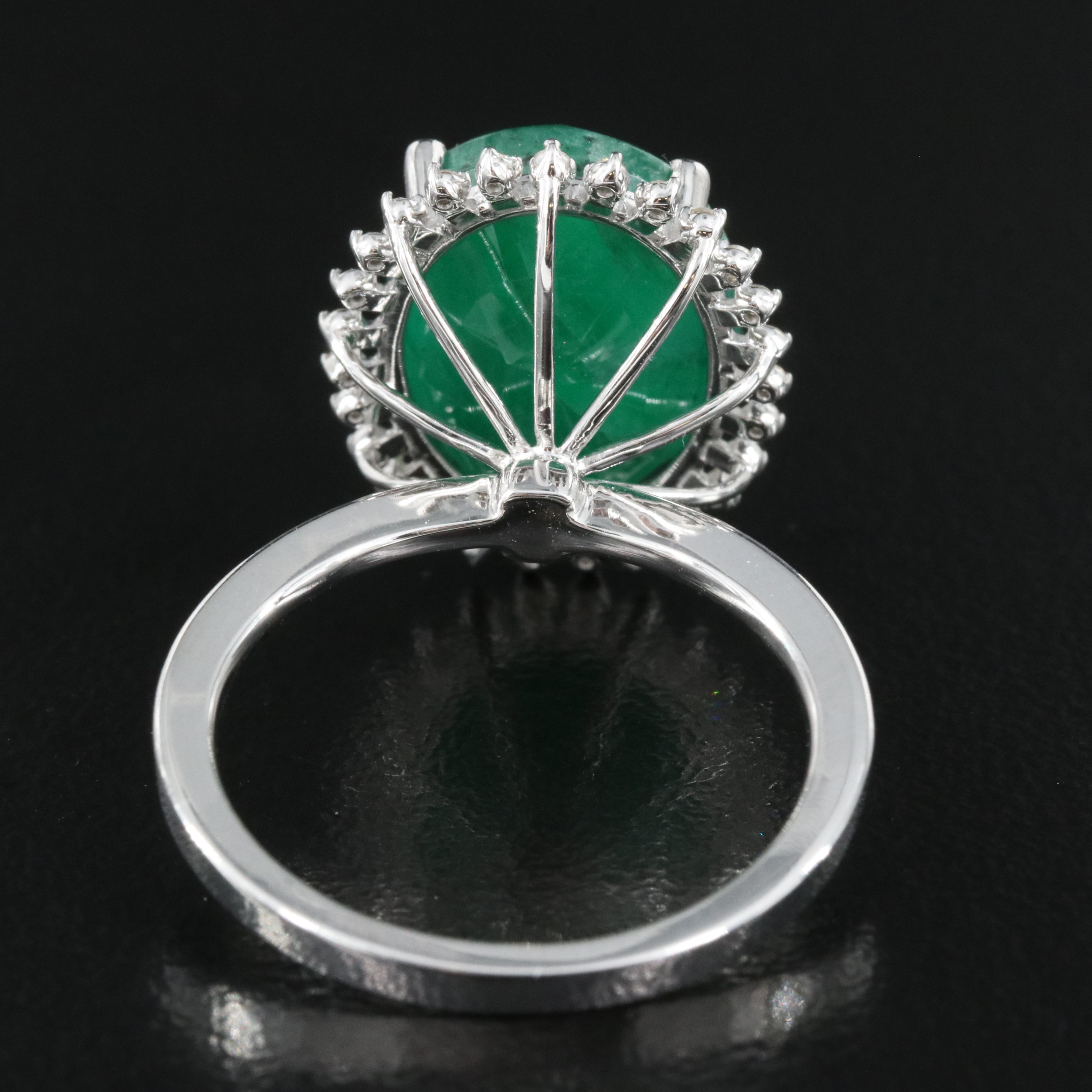 14K 7.05 CT Emerald and Diamond Ring