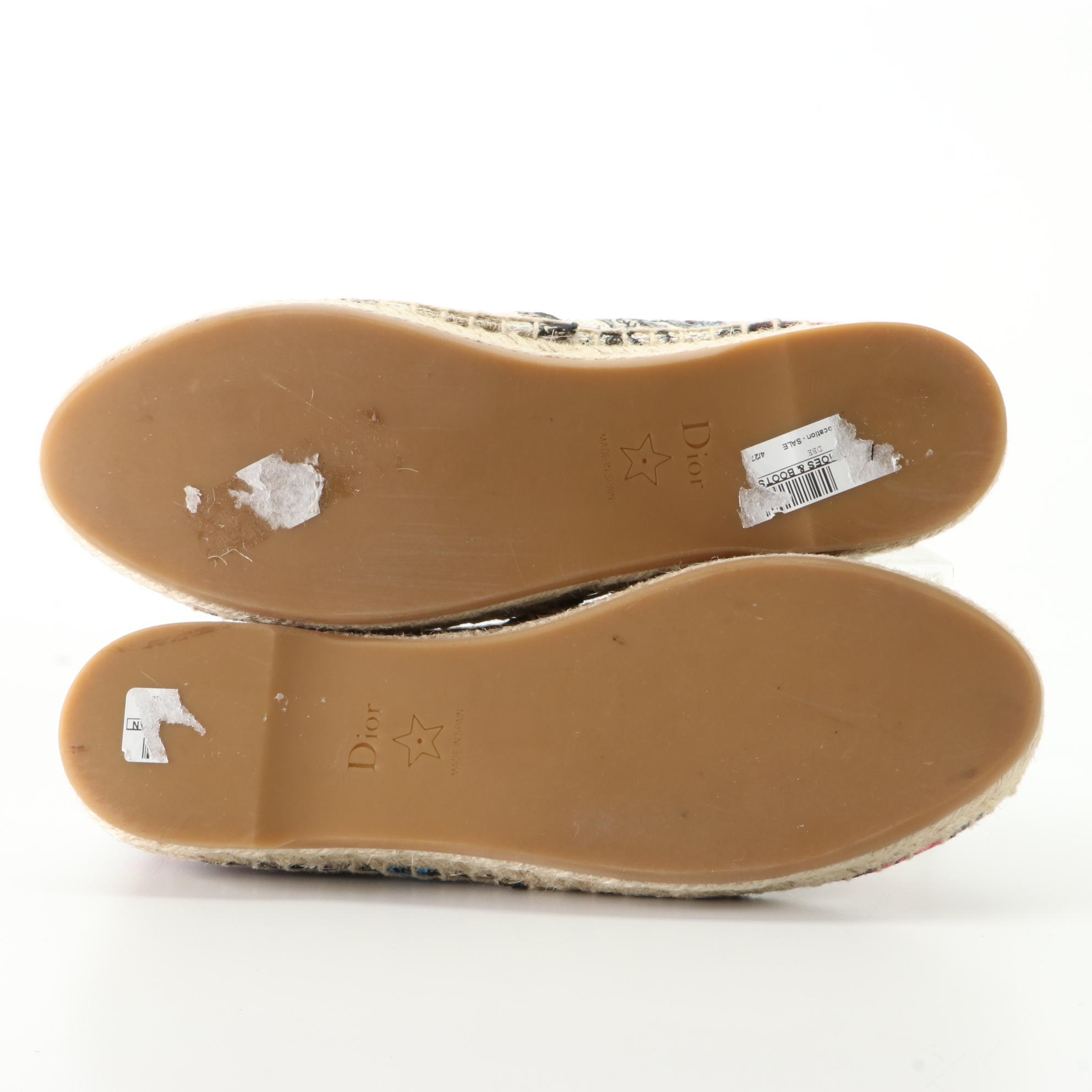 Christian Dior Granville Espadrilles in Canvas with Floral Embroidery