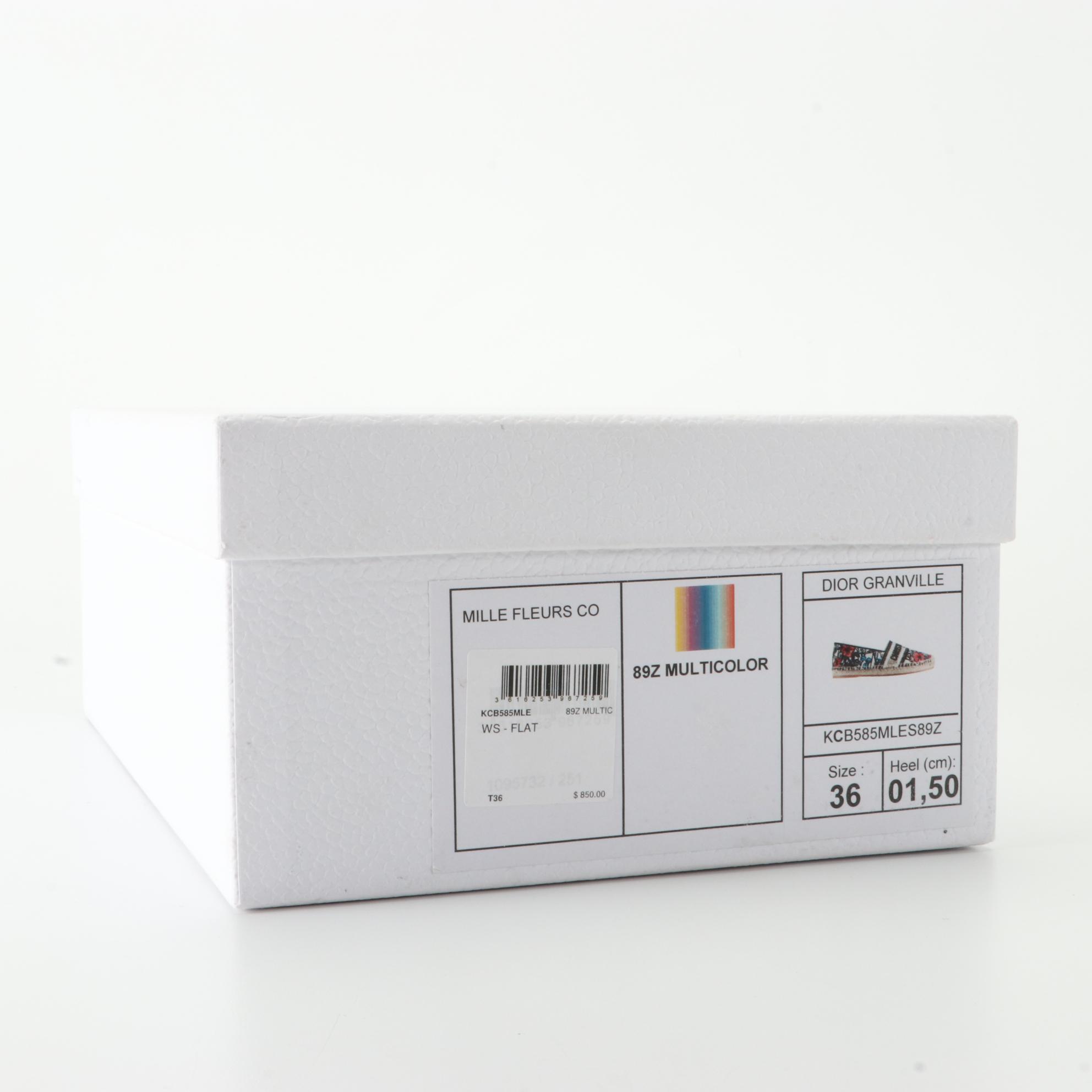 Christian Dior Granville Espadrilles in Canvas with Floral Embroidery