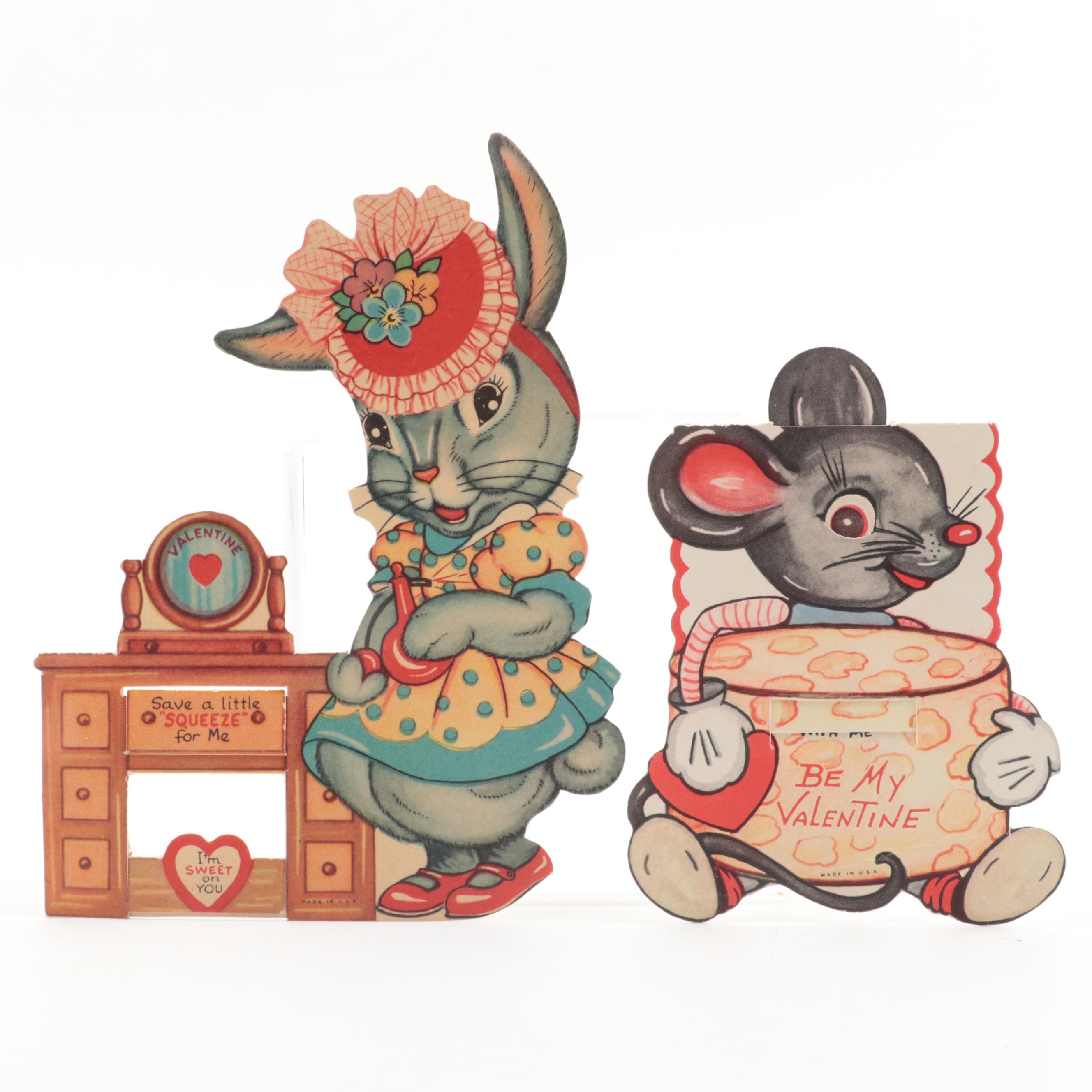Valentine's Day Mechanical, Fold-Out and Other Cards, Early to Mid-20th Century