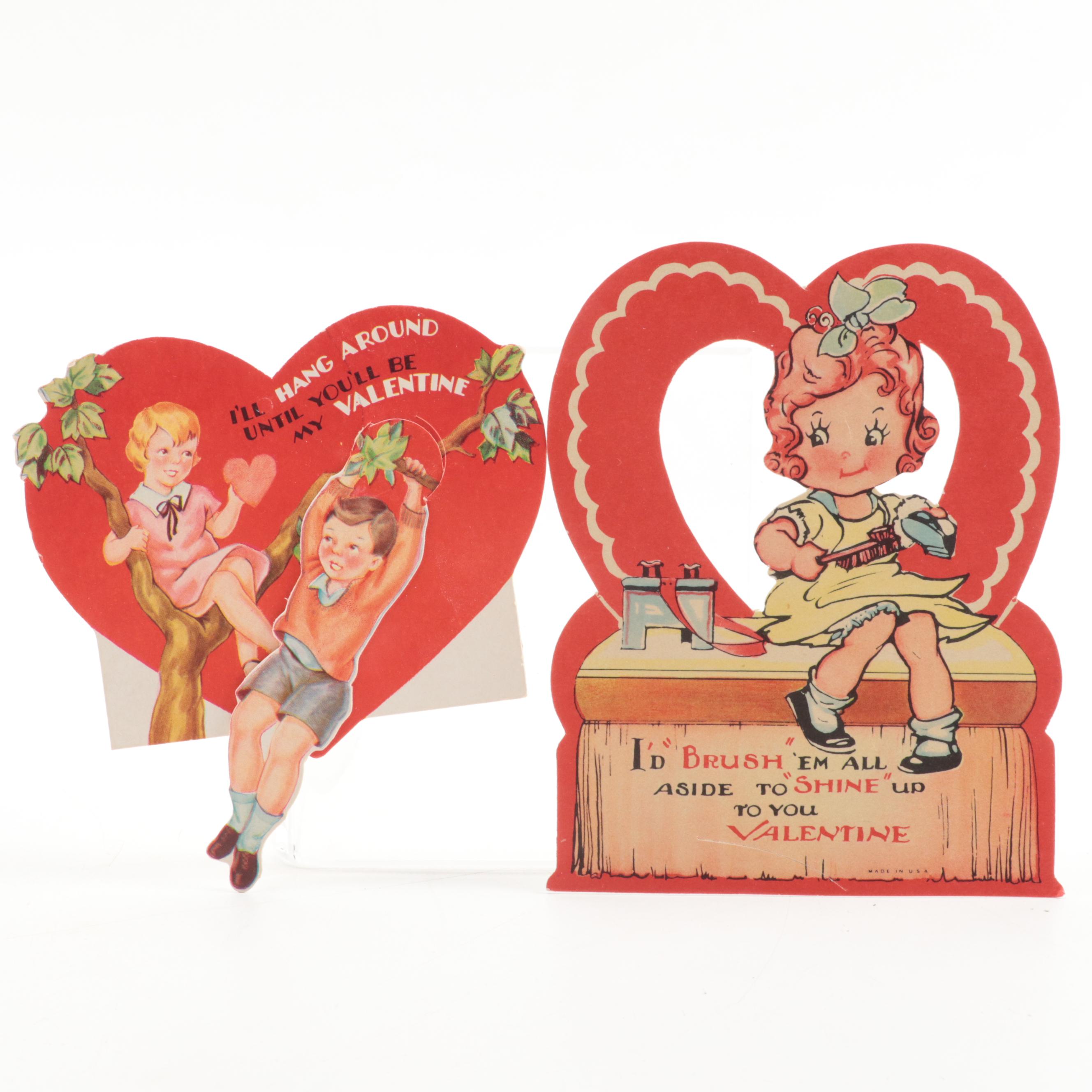 Valentine's Day Mechanical, Fold-Out and Other Cards, Early to Mid-20th Century