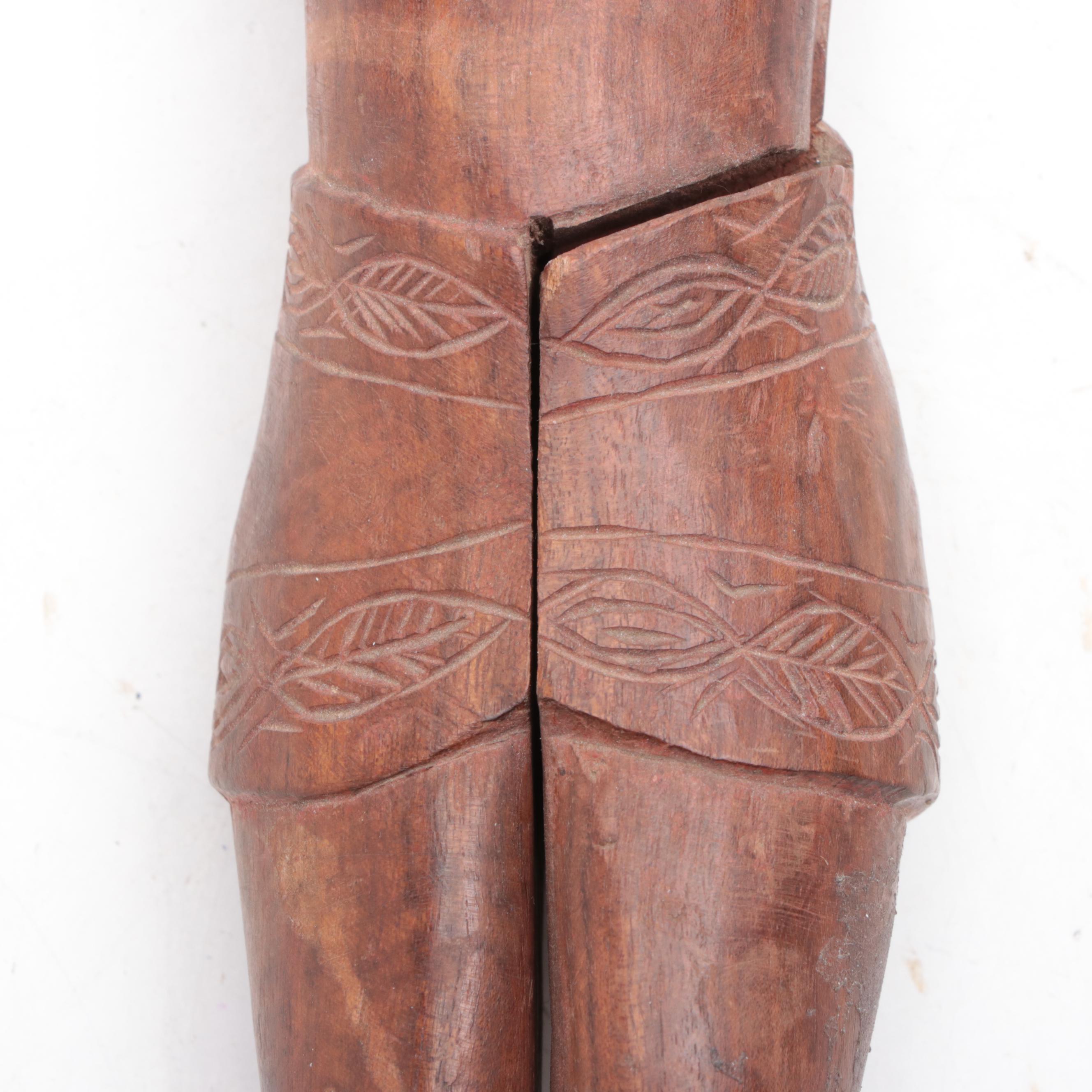 African Figural Carved Hardwood Nutcracker