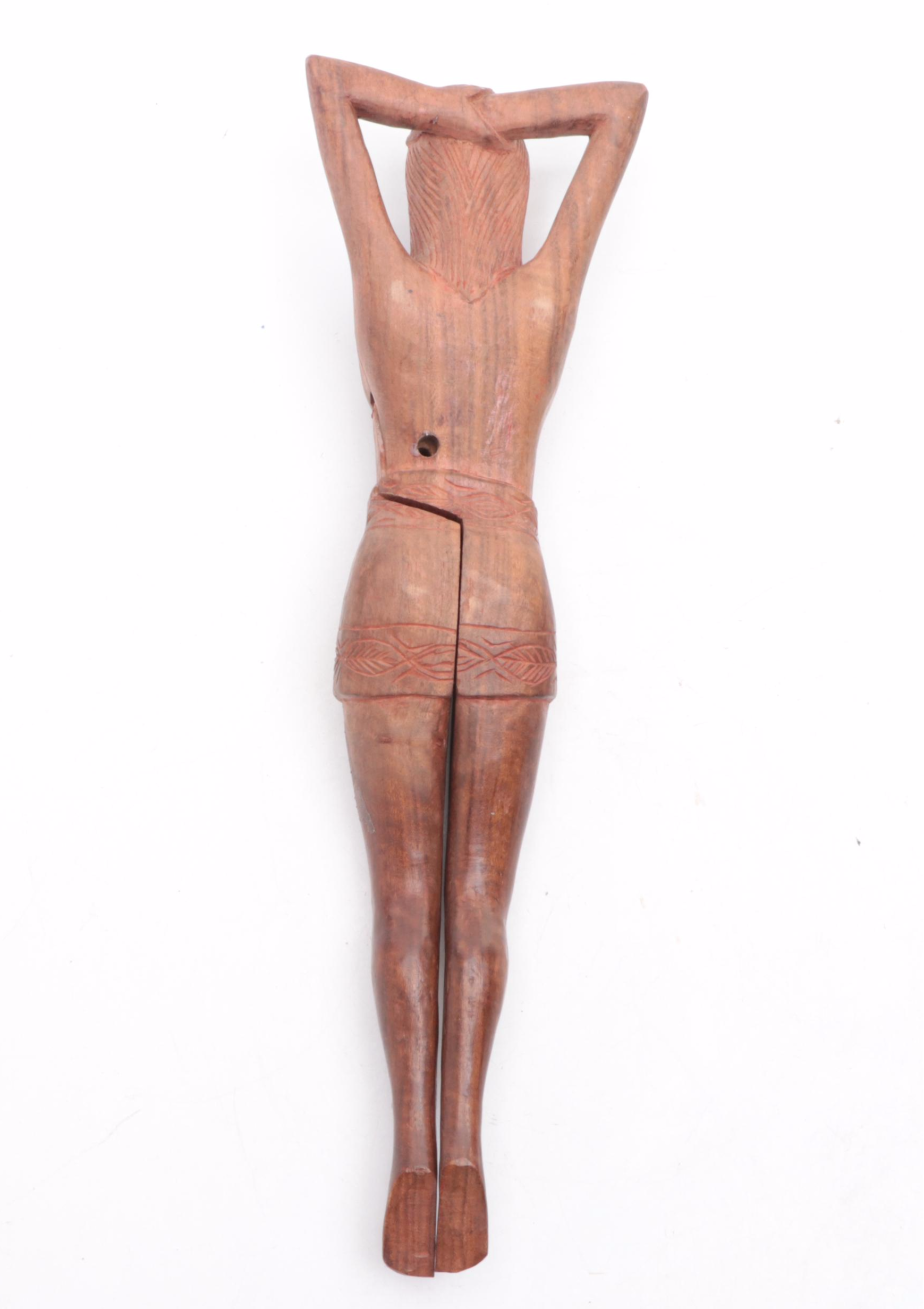 African Figural Carved Hardwood Nutcracker