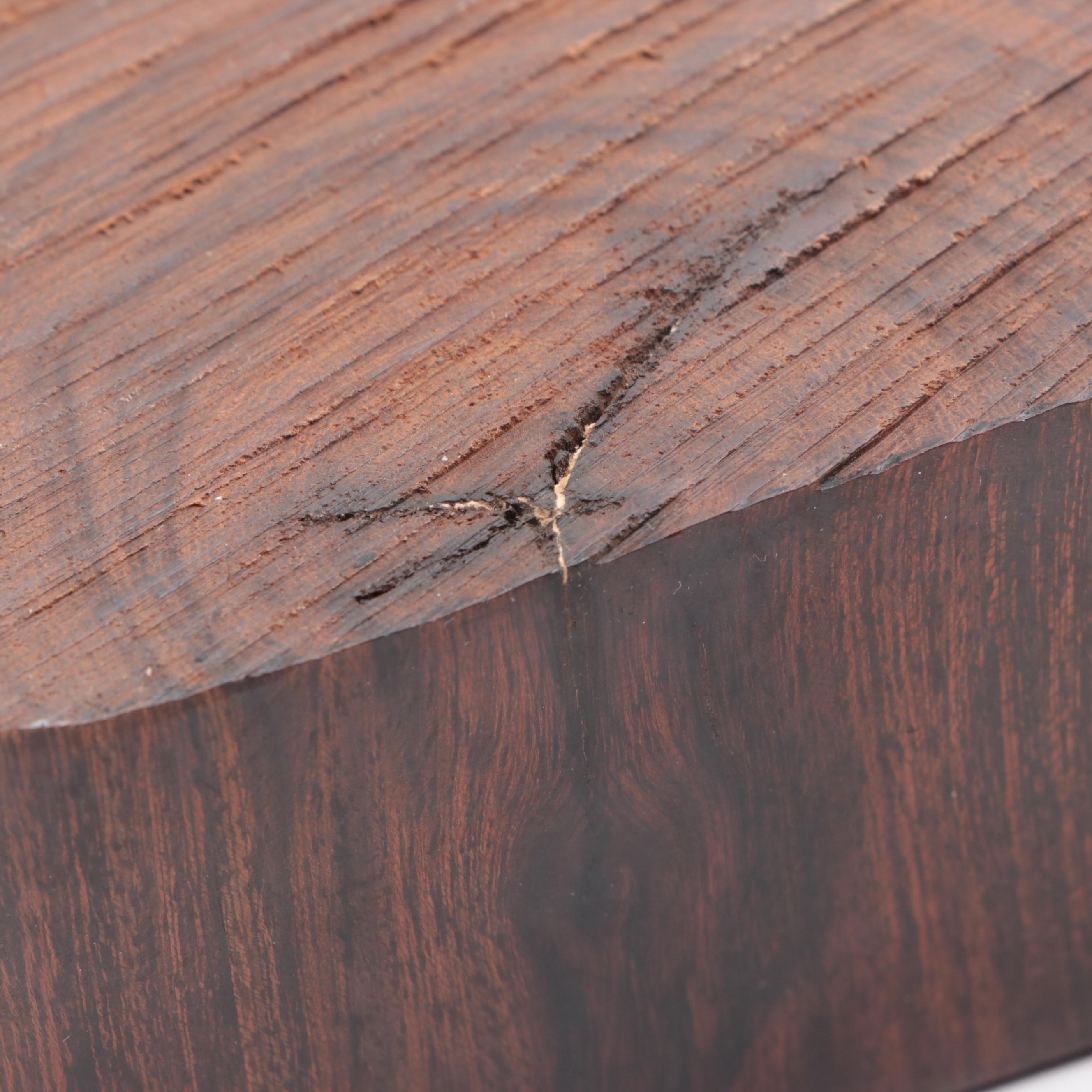 Hand-Carved Wooden Baseball and Pen Holder Stand