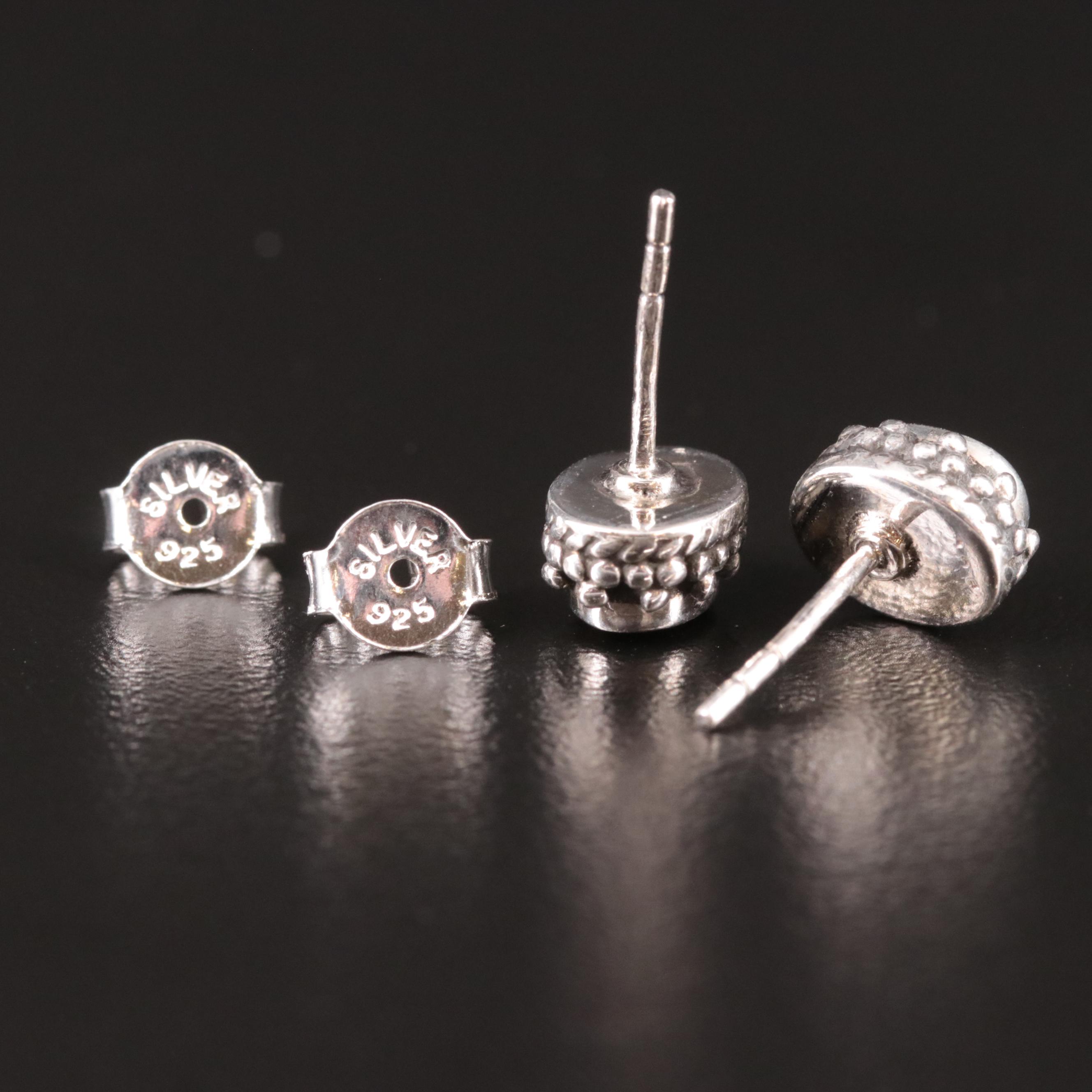 Sterling Sapphire Stud Earrings