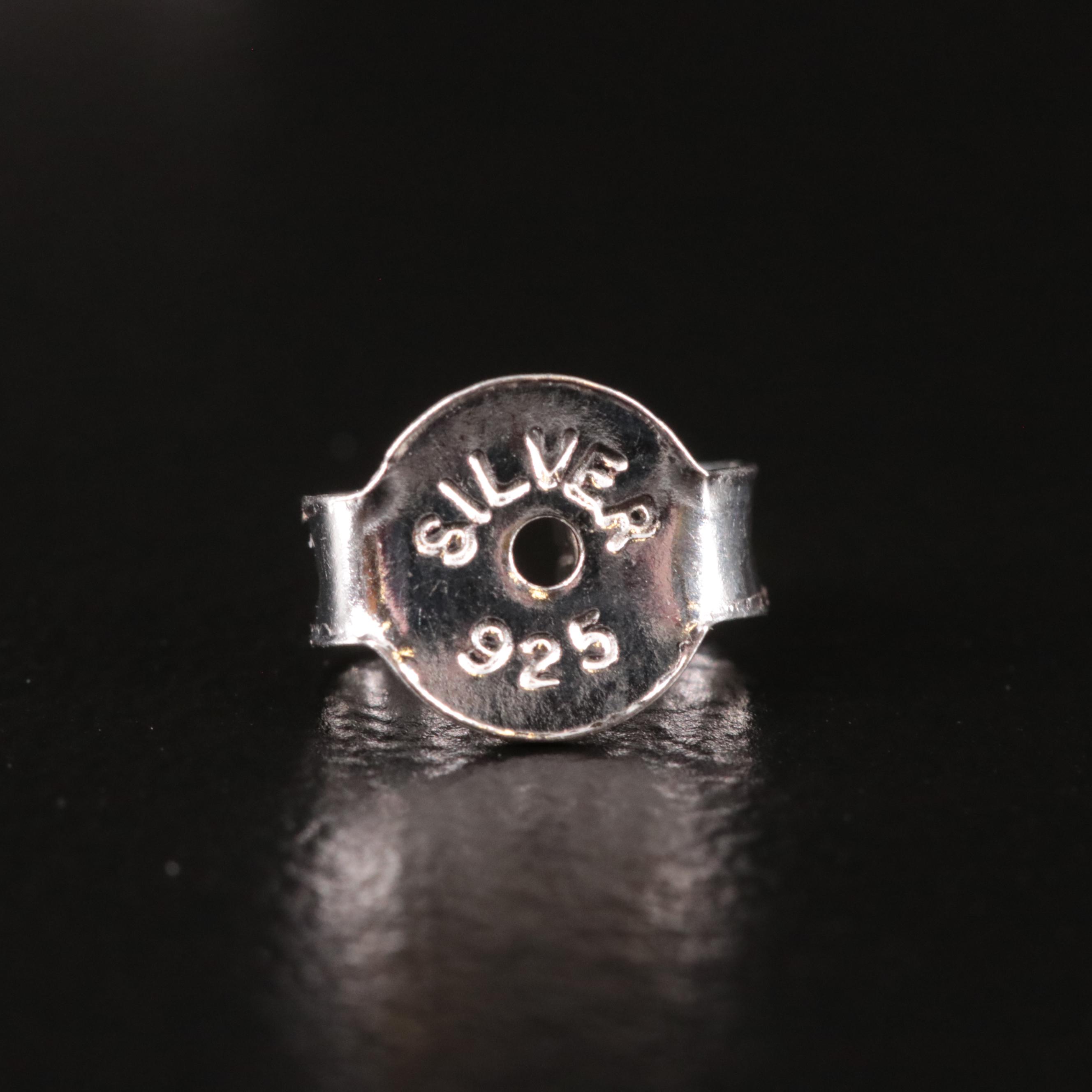 Sterling Sapphire Stud Earrings