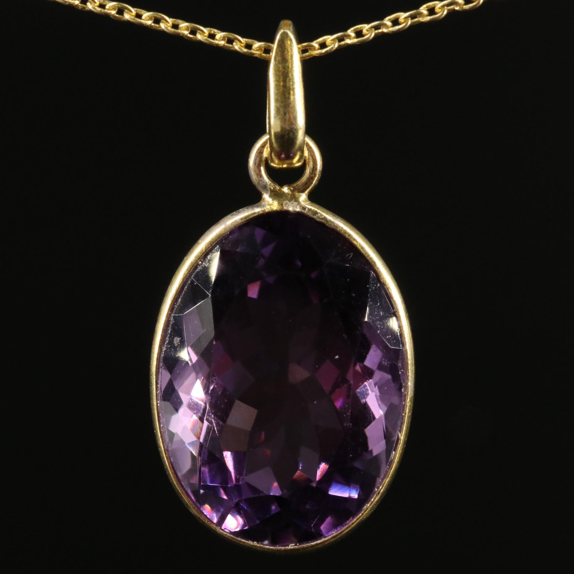 Sterling Amethyst Pendant Necklace