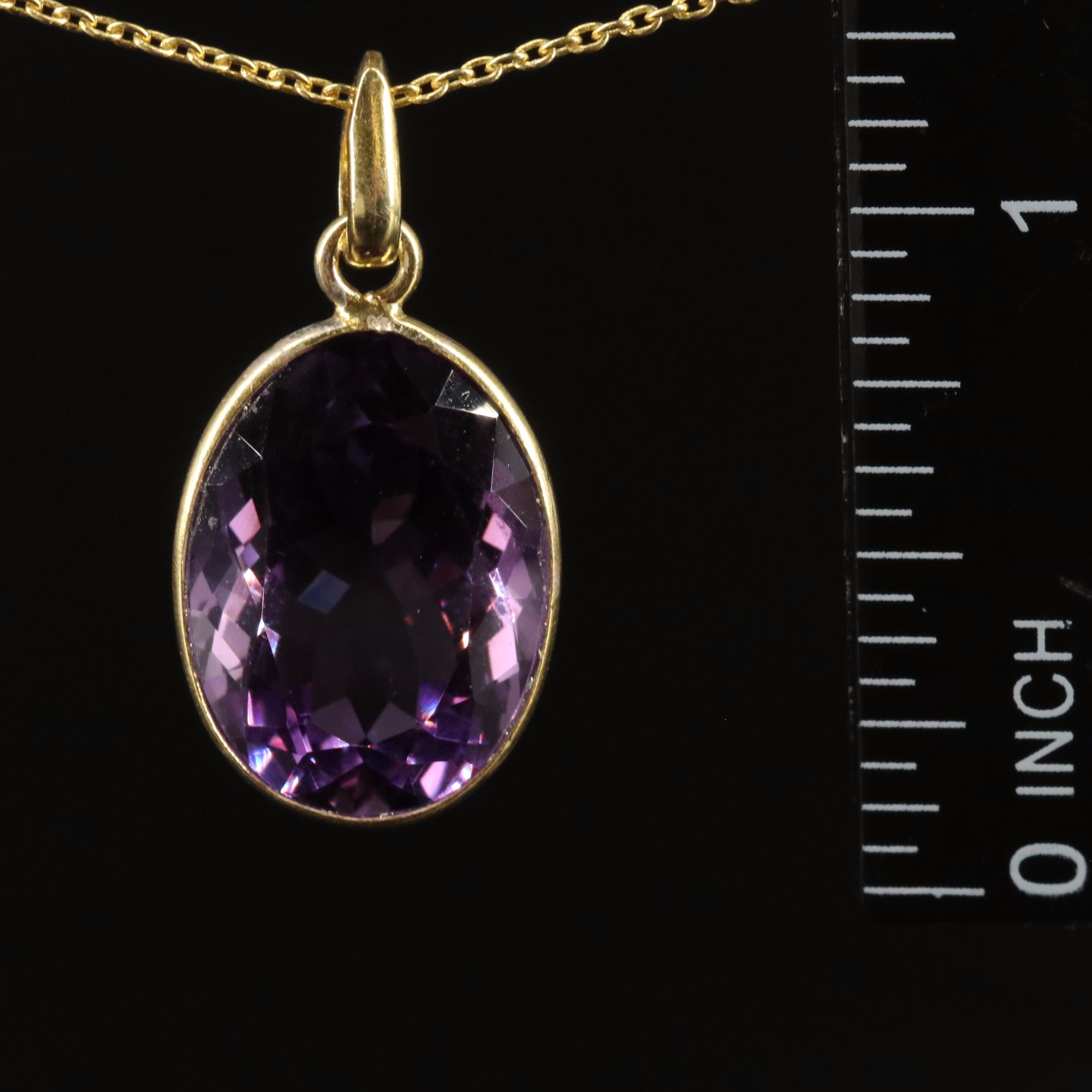 Sterling Amethyst Pendant Necklace