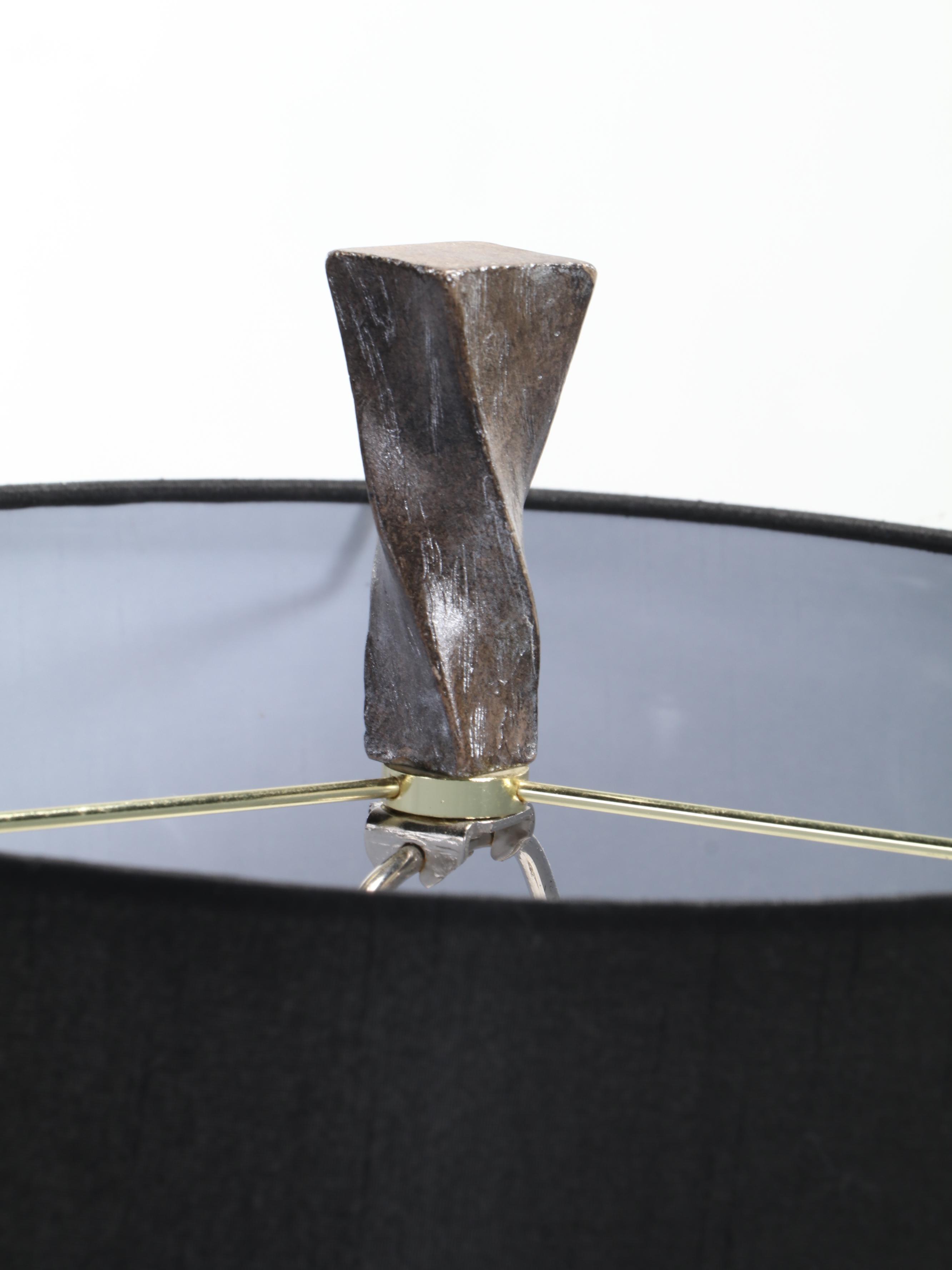 Contemporary Ceramic and Resin Statement Table Lamps, One With Ruched Shade