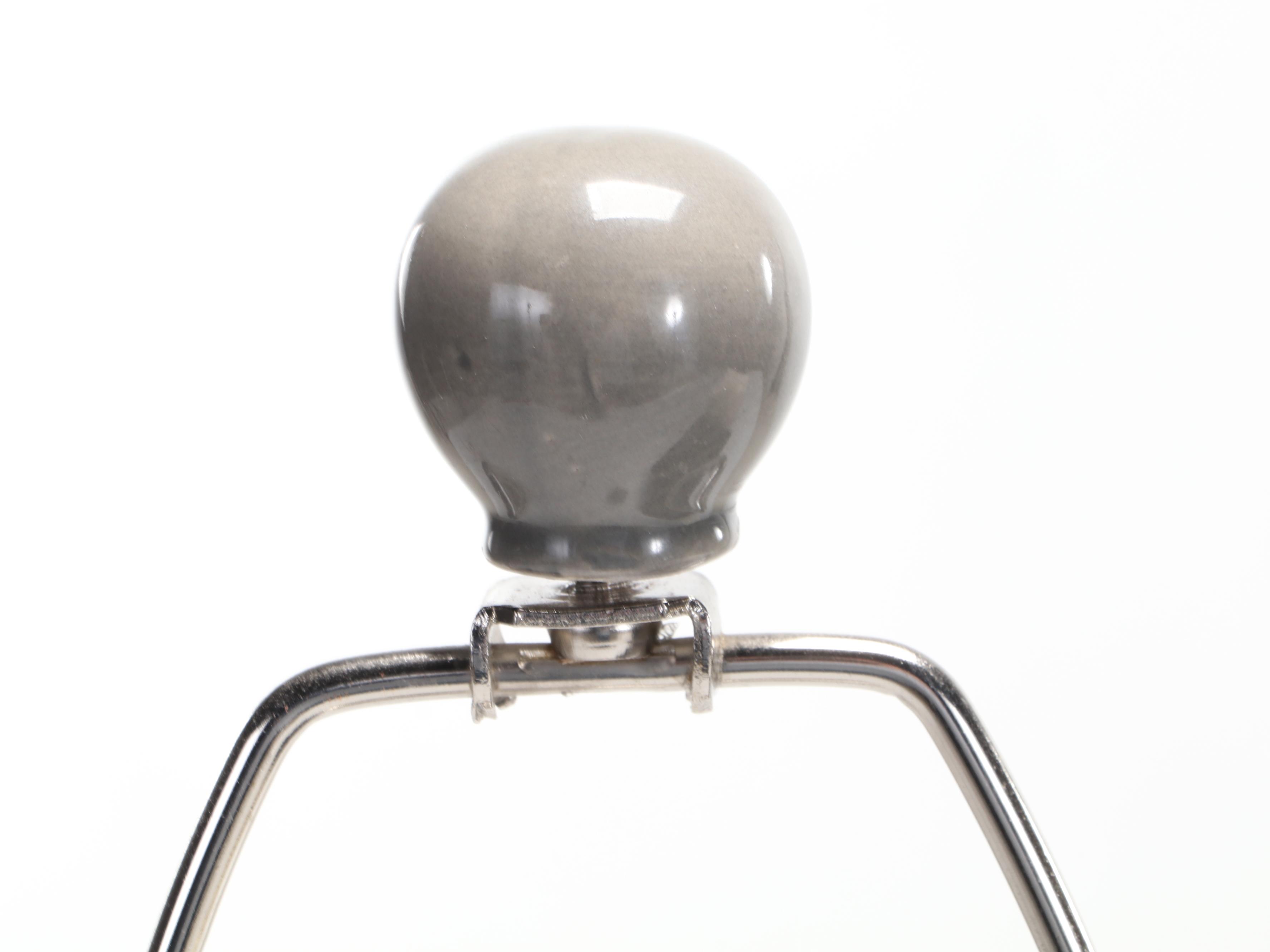 Contemporary Ceramic and Resin Statement Table Lamps, One With Ruched Shade