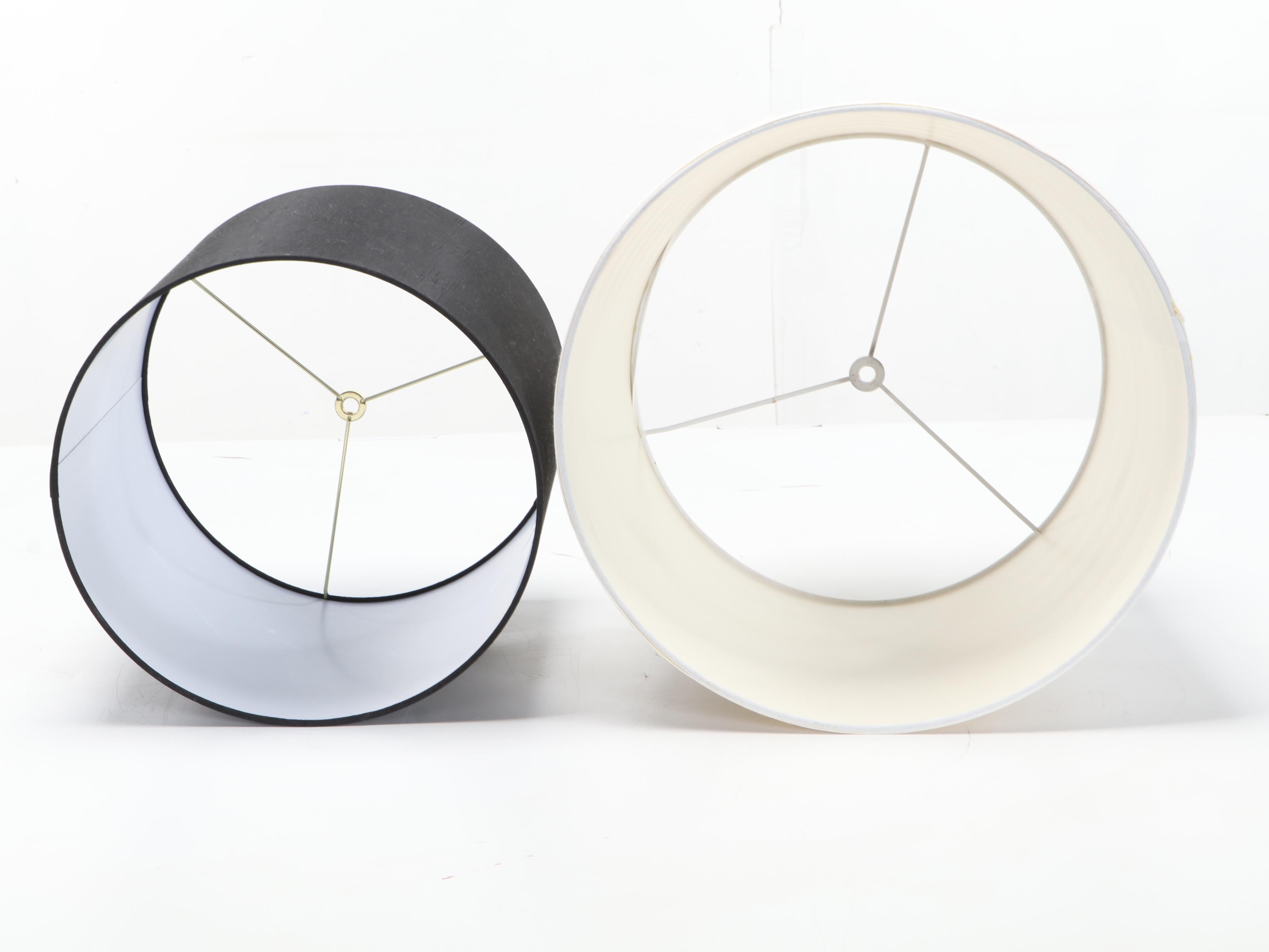 Contemporary Ceramic and Resin Statement Table Lamps, One With Ruched Shade