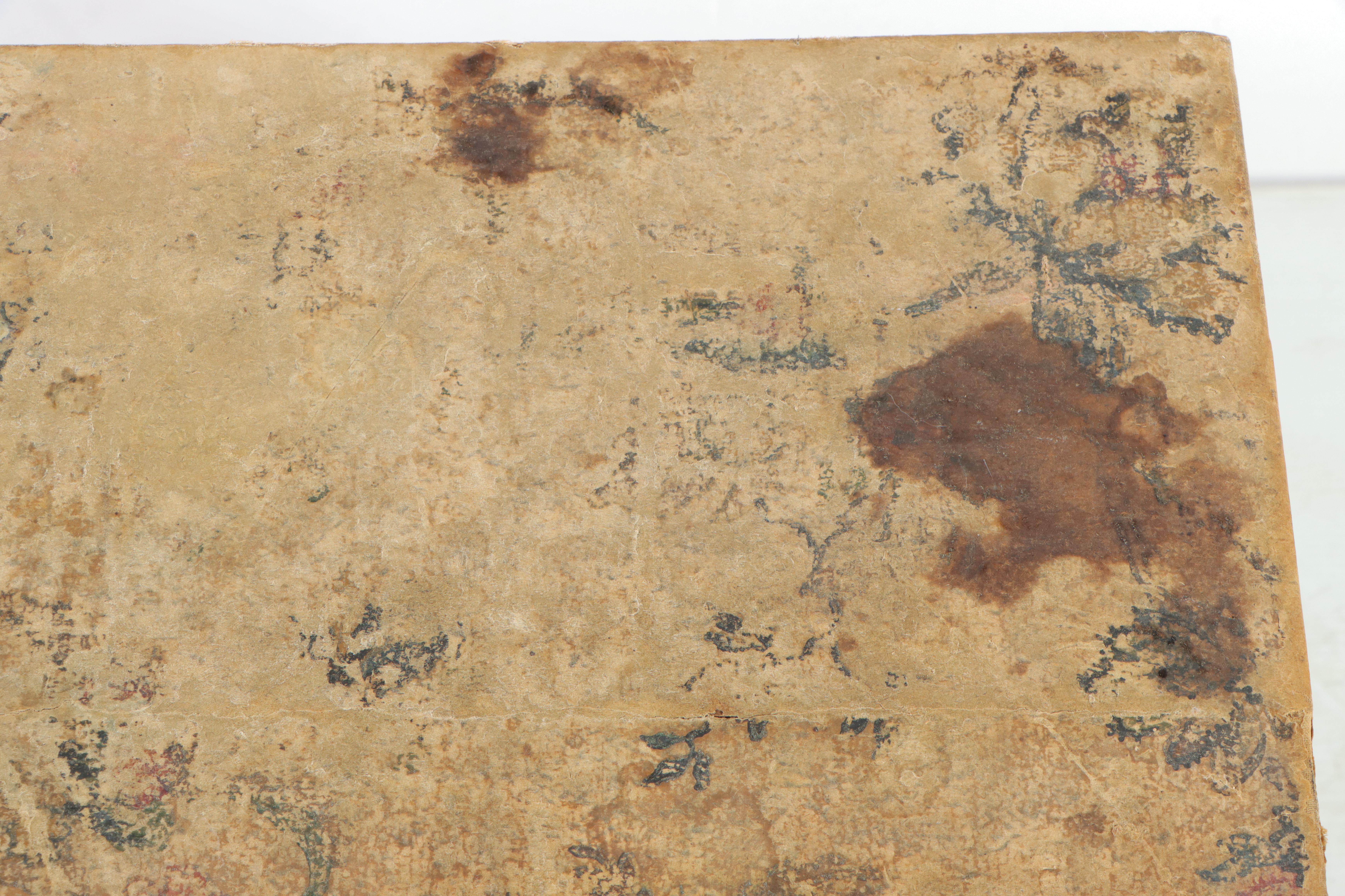 Floral Wallpaper Covered Slatted Wood Trunk, 20th Century