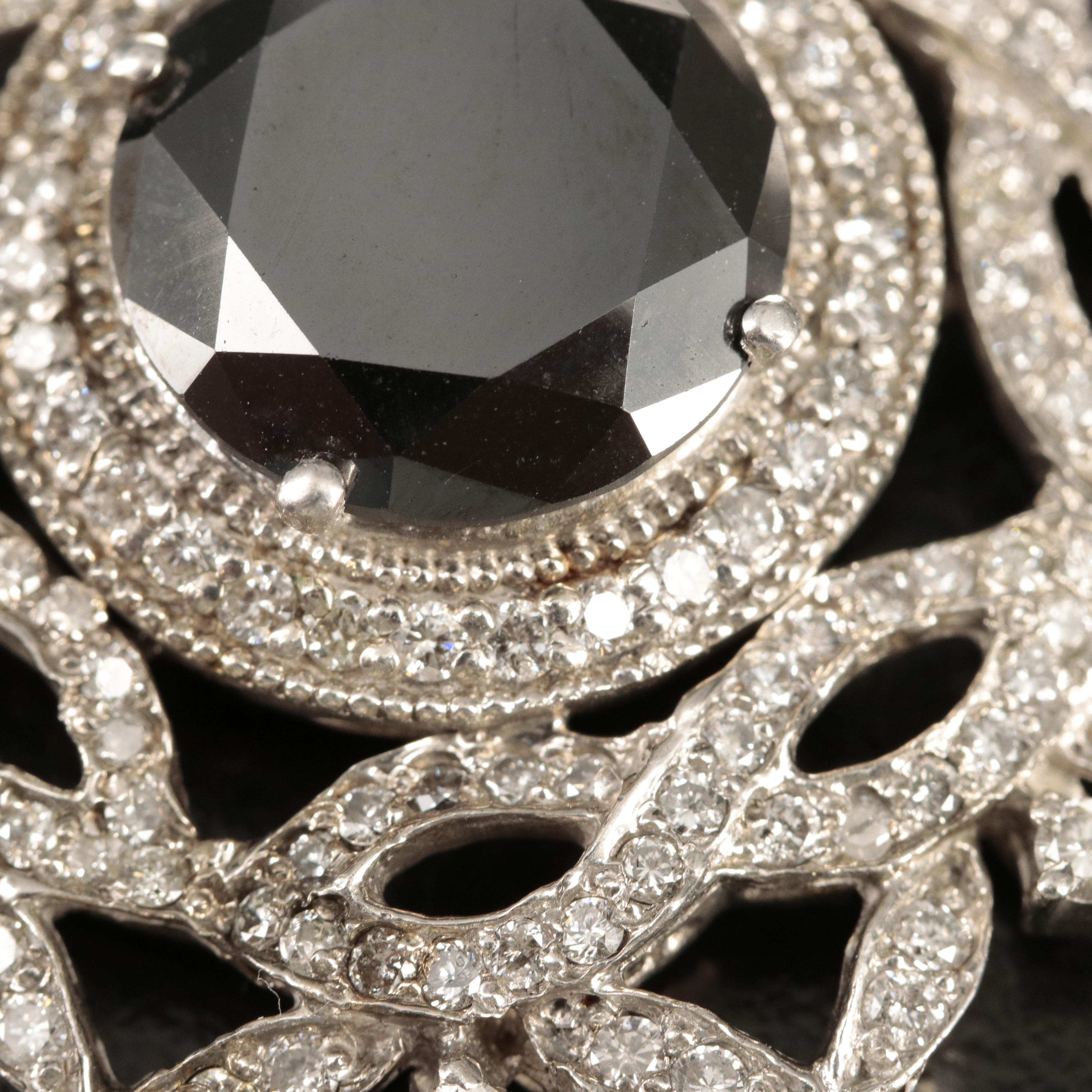 Sterling Moissanite, Sapphire and 5.93 CTW Diamond Garland Necklace