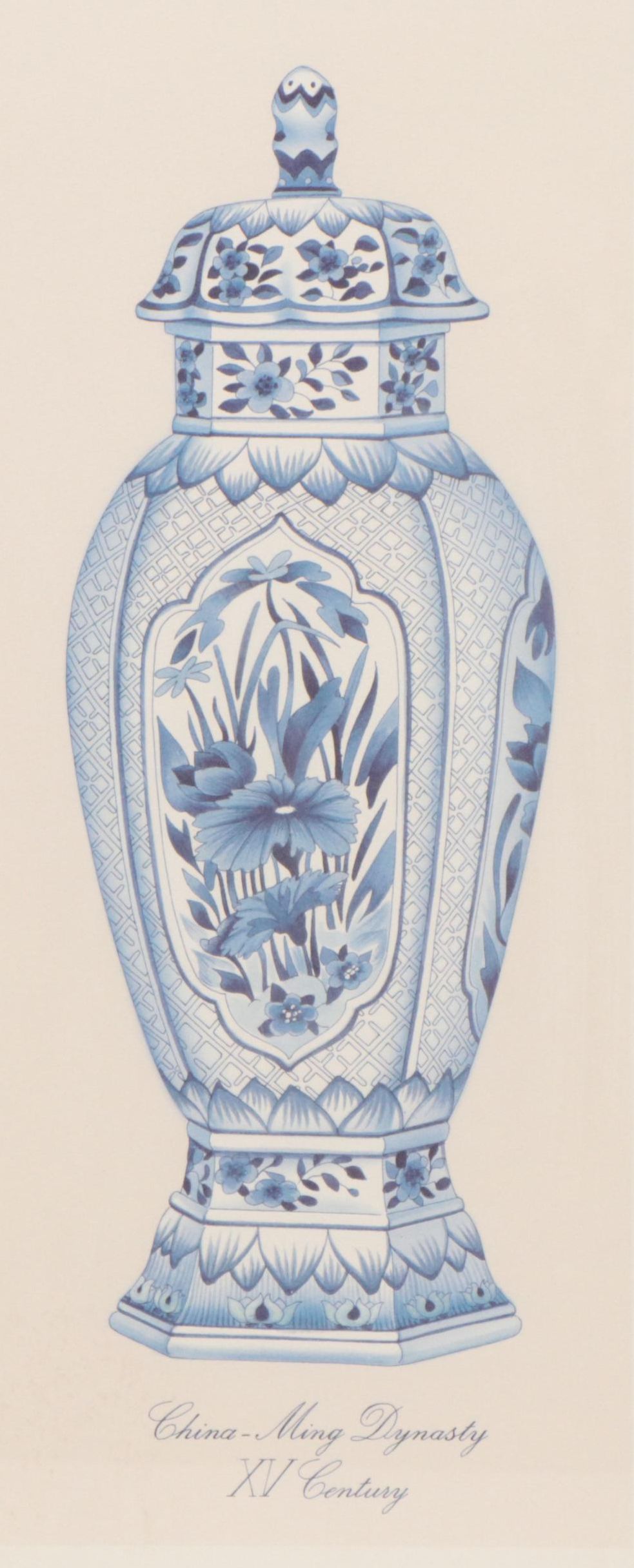 Offset Lithograph "China - Ming Dynasty XV Century," Late 20th Century