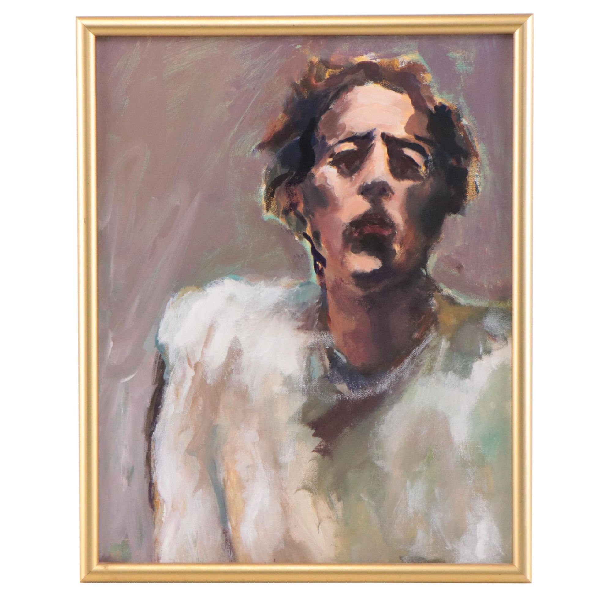 Cathy Shepherd Portrait Oil Painting, Late 20th Century